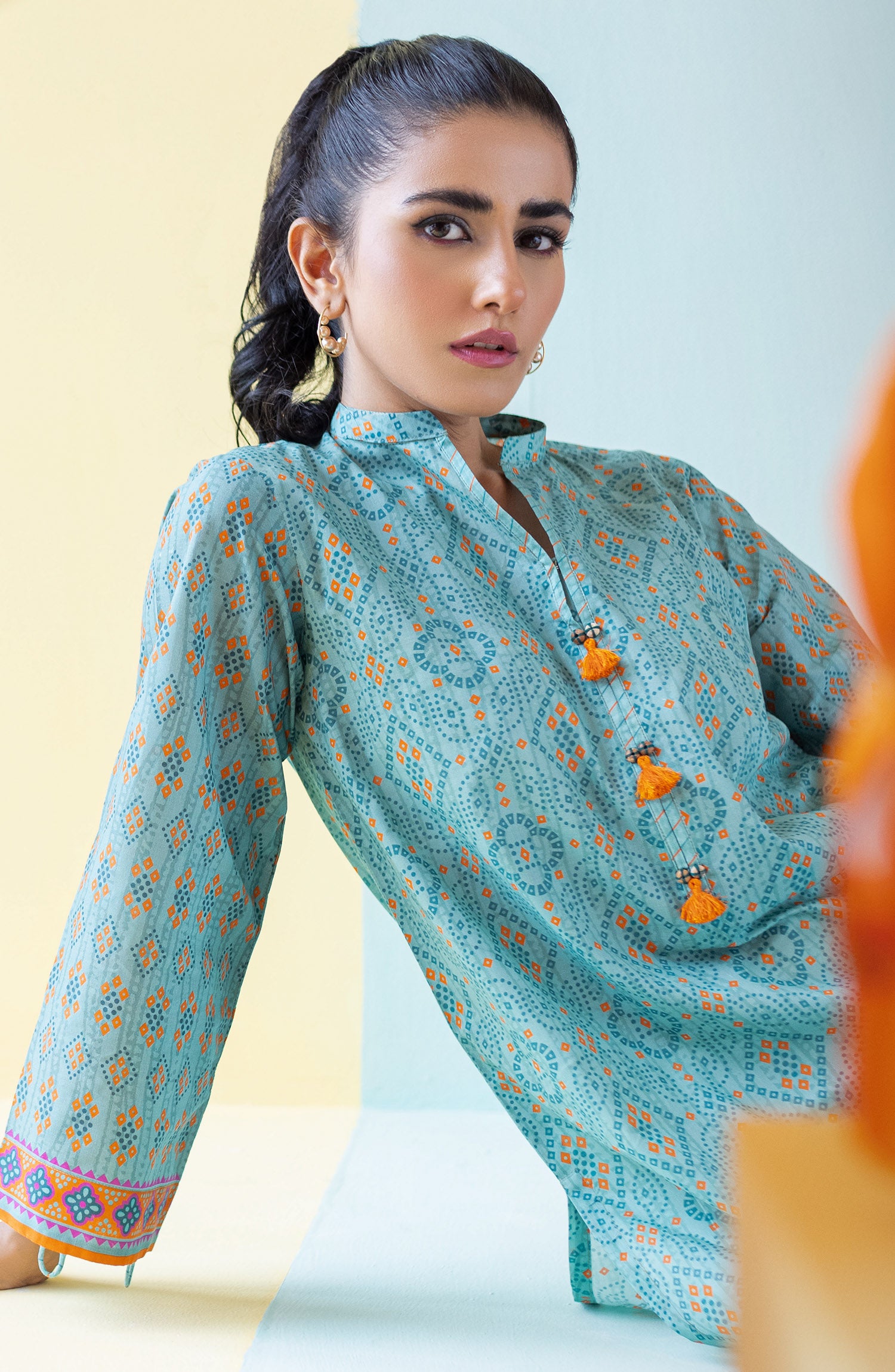 HCS-S-22-087 TEAL LAWN SCSHIRT READY TO WEAR SHIRT