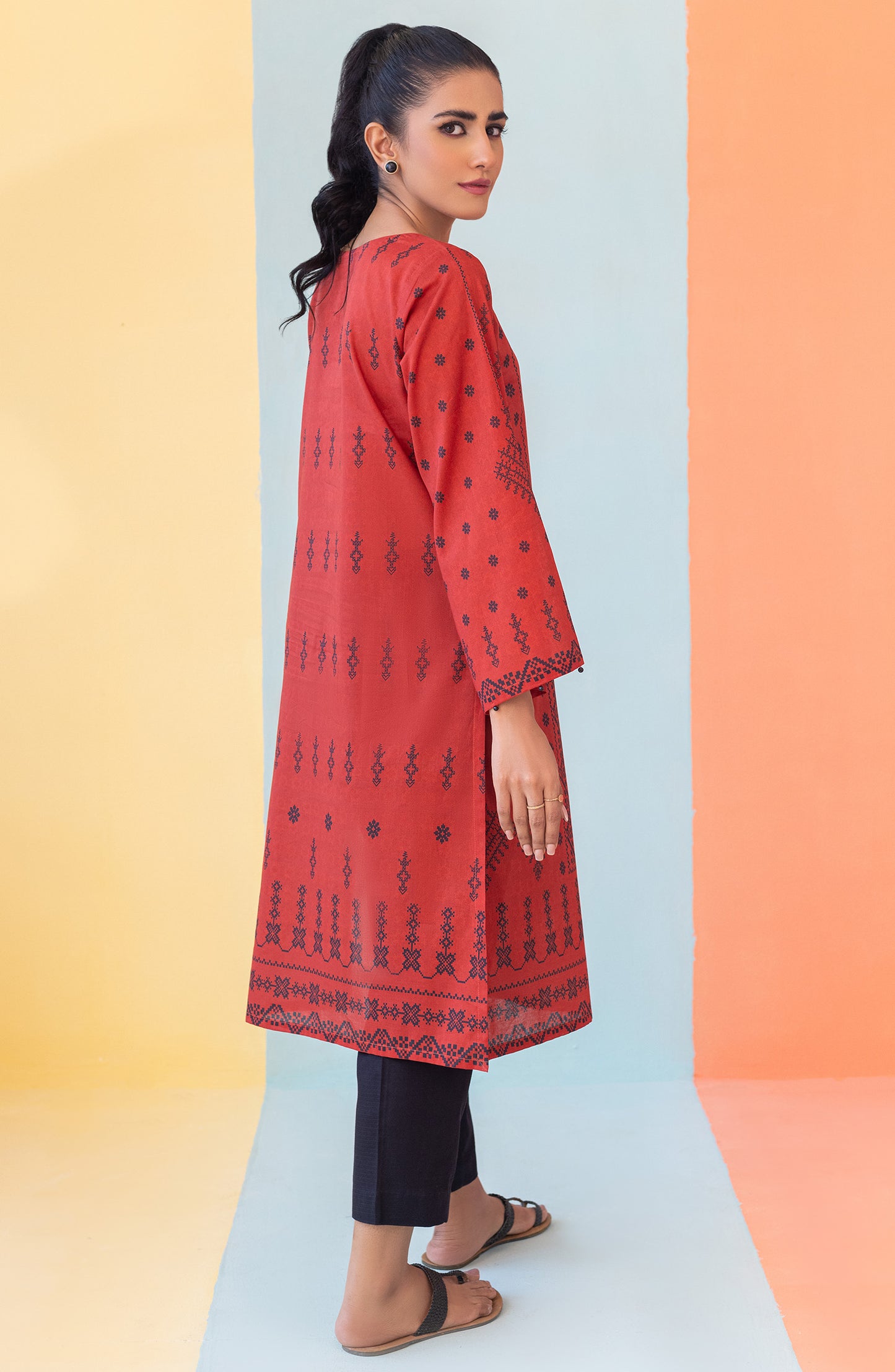HCS-S-22-075 MAROON LAWN SCSHIRT READY TO WEAR SHIRT