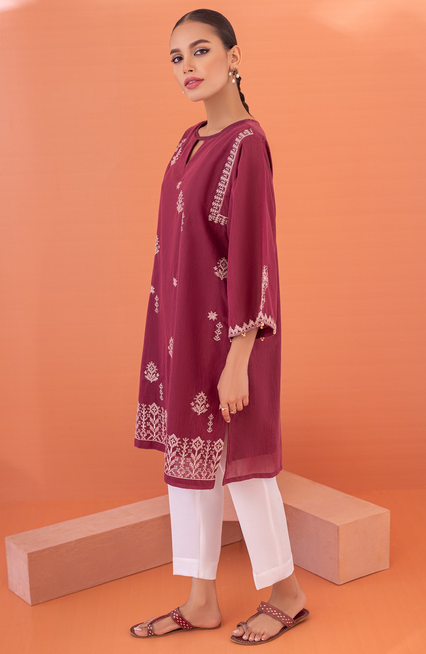 NRHC-133/S MAROON PAPER COTTON SCSHIRT READY TO WEAR SHIRT