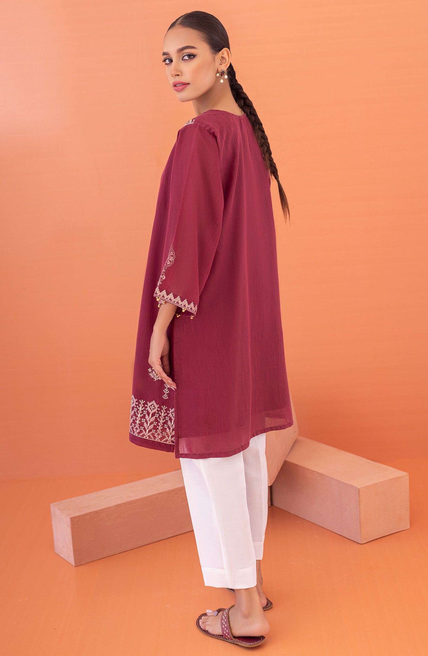 NRHC-133/S MAROON PAPER COTTON SCSHIRT READY TO WEAR SHIRT