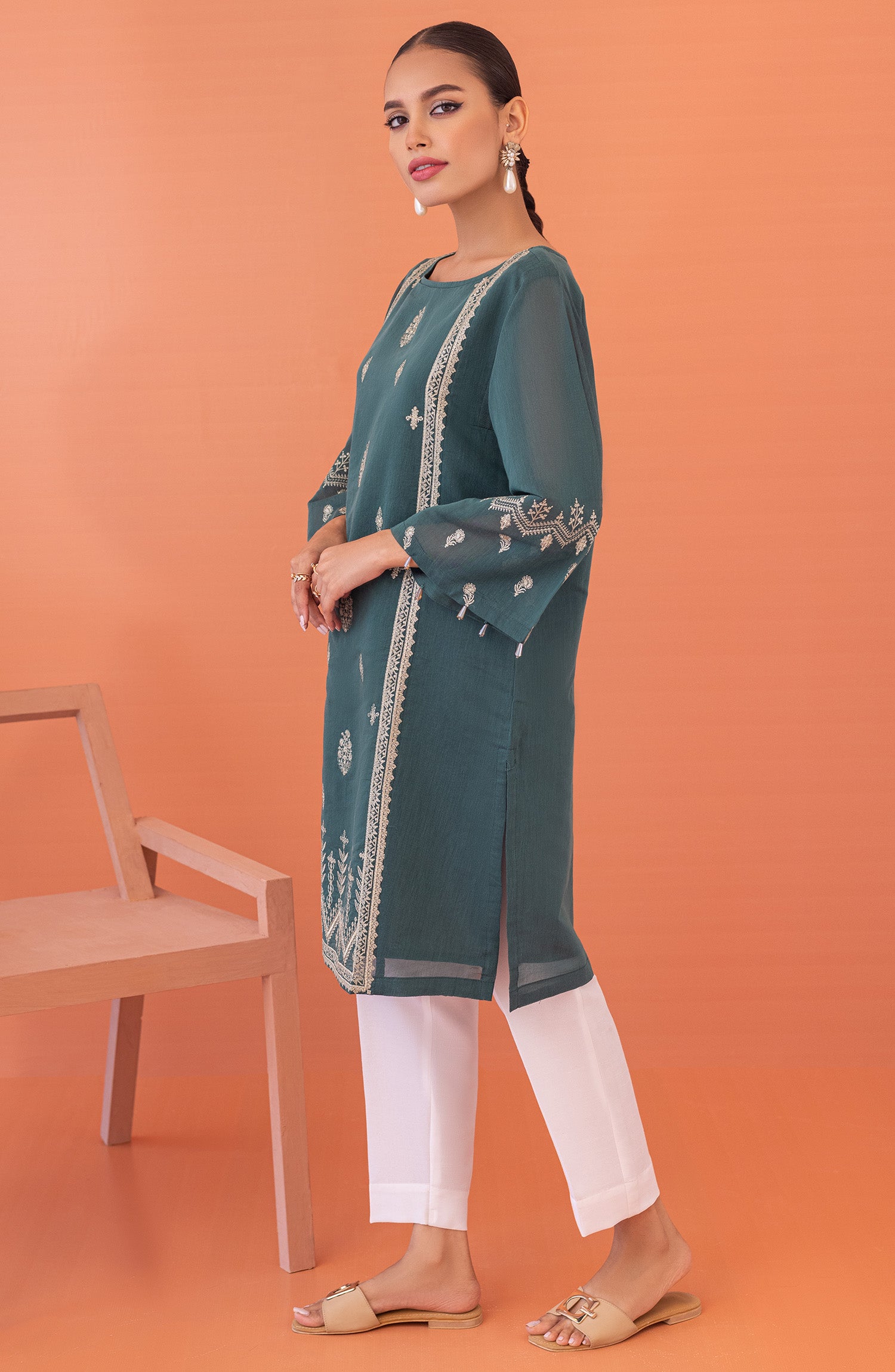 NRHC-132 GREEN PAPER COTTON SCSHIRT READY TO WEAR SHIRT