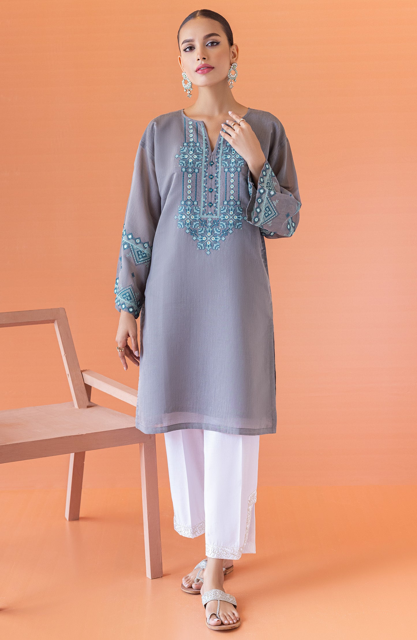 NRHC-137/S GREY PAPER COTTON SCSHIRT READY TO WEAR SHIRT