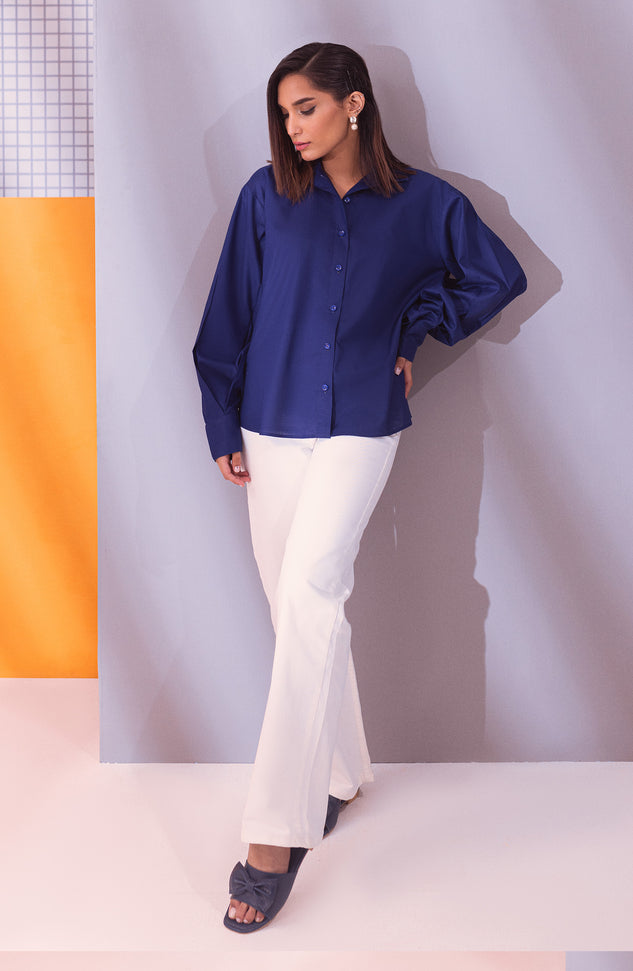 NW-CT-PL-23-012 BLUE CAMBRIC SCSHIRT READY TO WEAR SHIRT