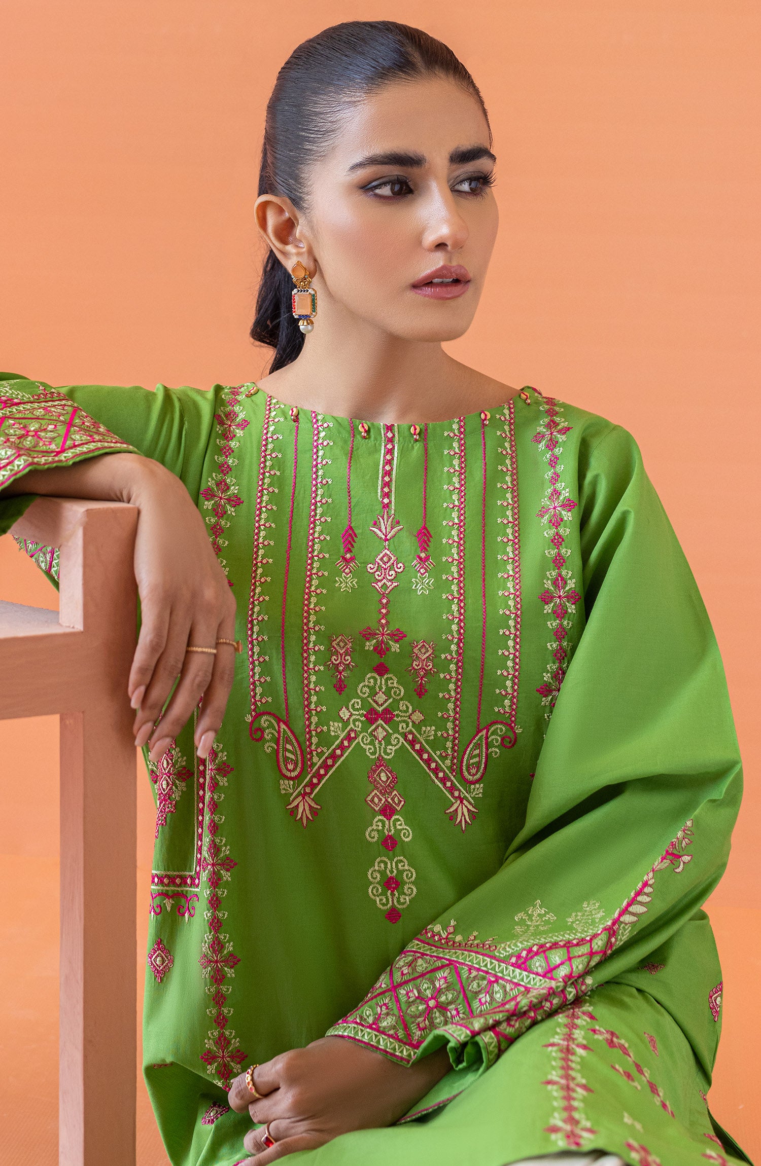 NRHC-141/S GREEN PAPER COTTON SCSHIRT READY TO WEAR SHIRT