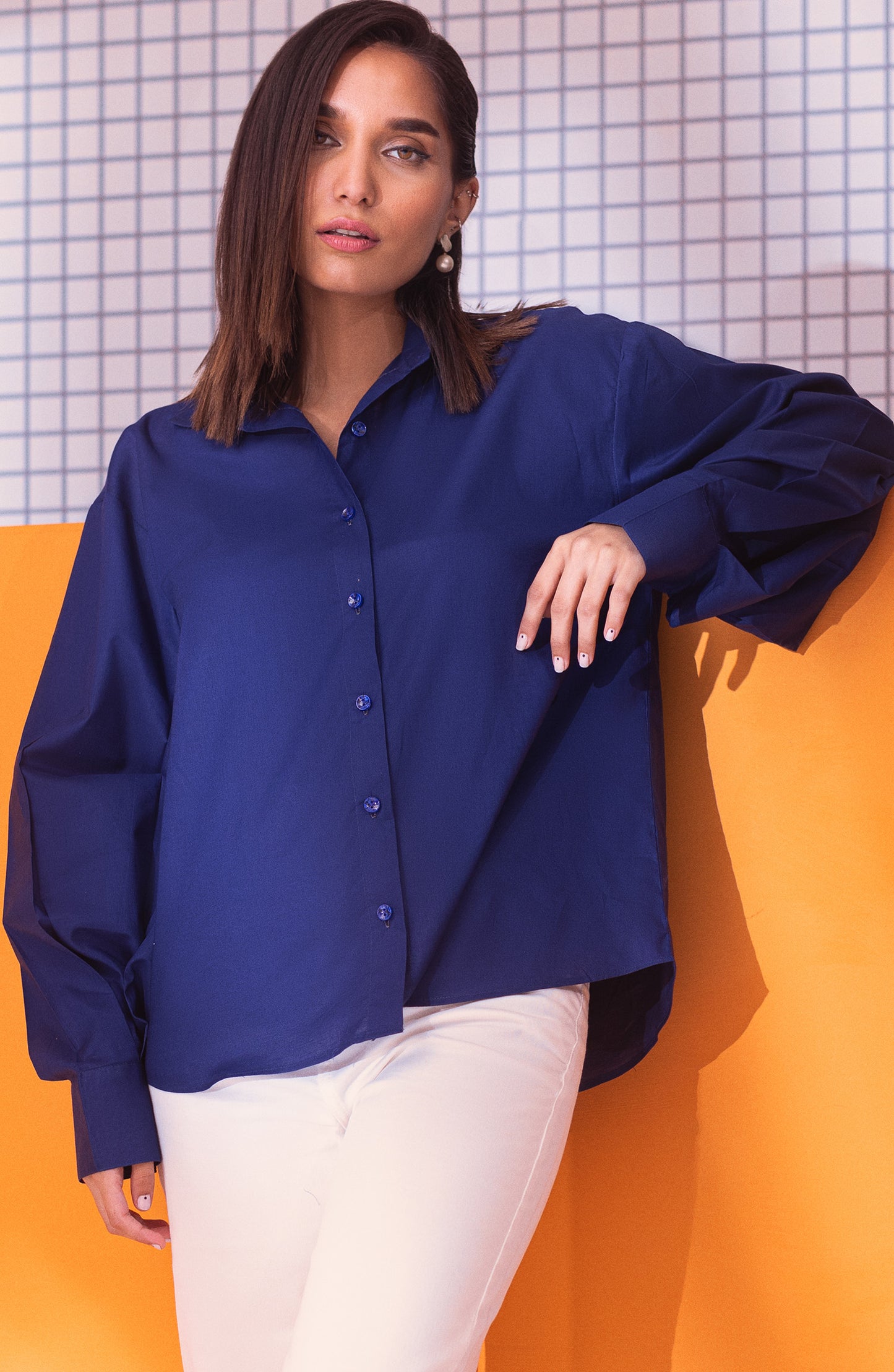NW-CT-PL-23-012 BLUE CAMBRIC SCSHIRT READY TO WEAR SHIRT
