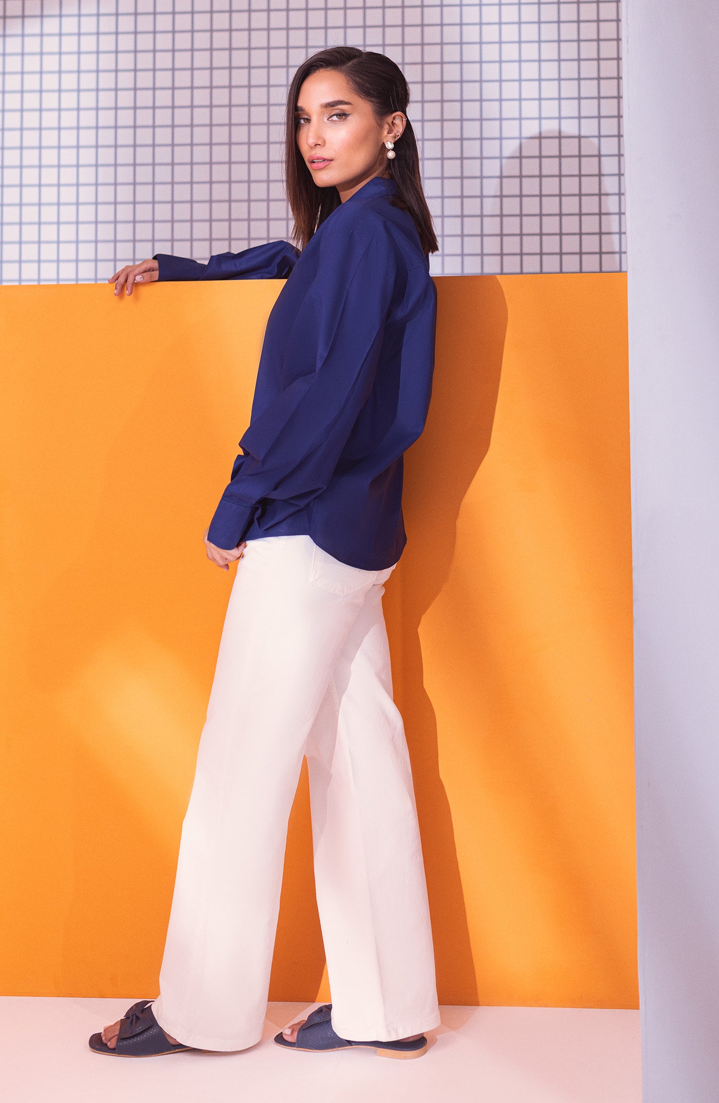 NW-CT-PL-23-012 BLUE CAMBRIC SCSHIRT READY TO WEAR SHIRT