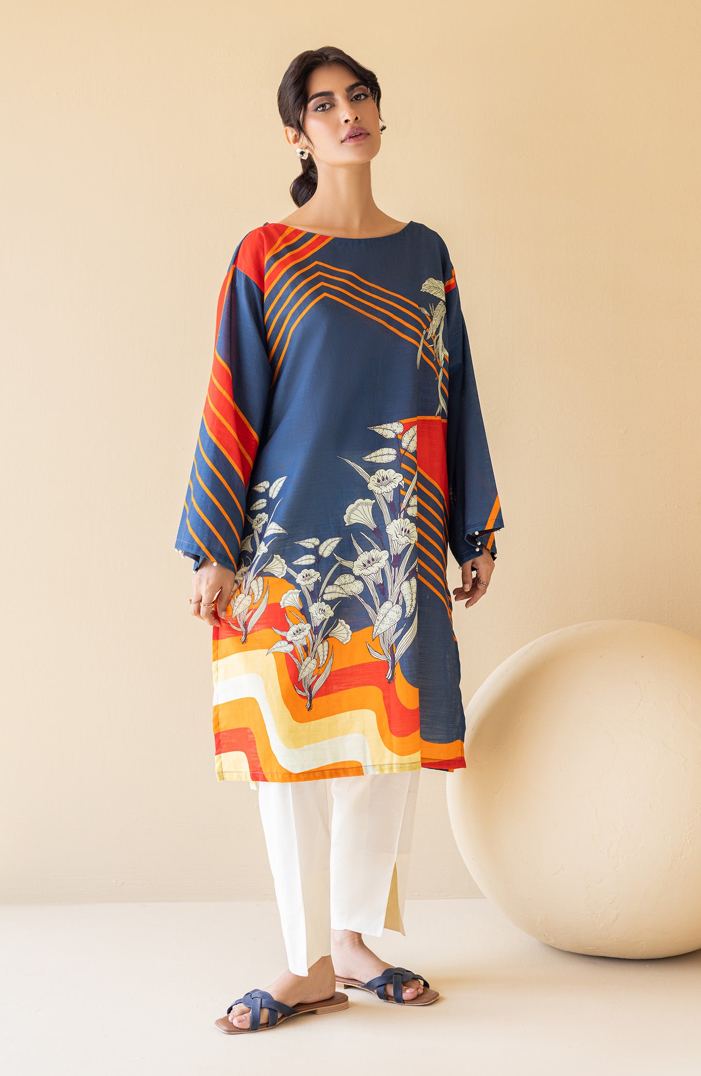HCS-S-22-088 BLUE KHADDAR SCSHIRT READY TO WEAR SHIRT