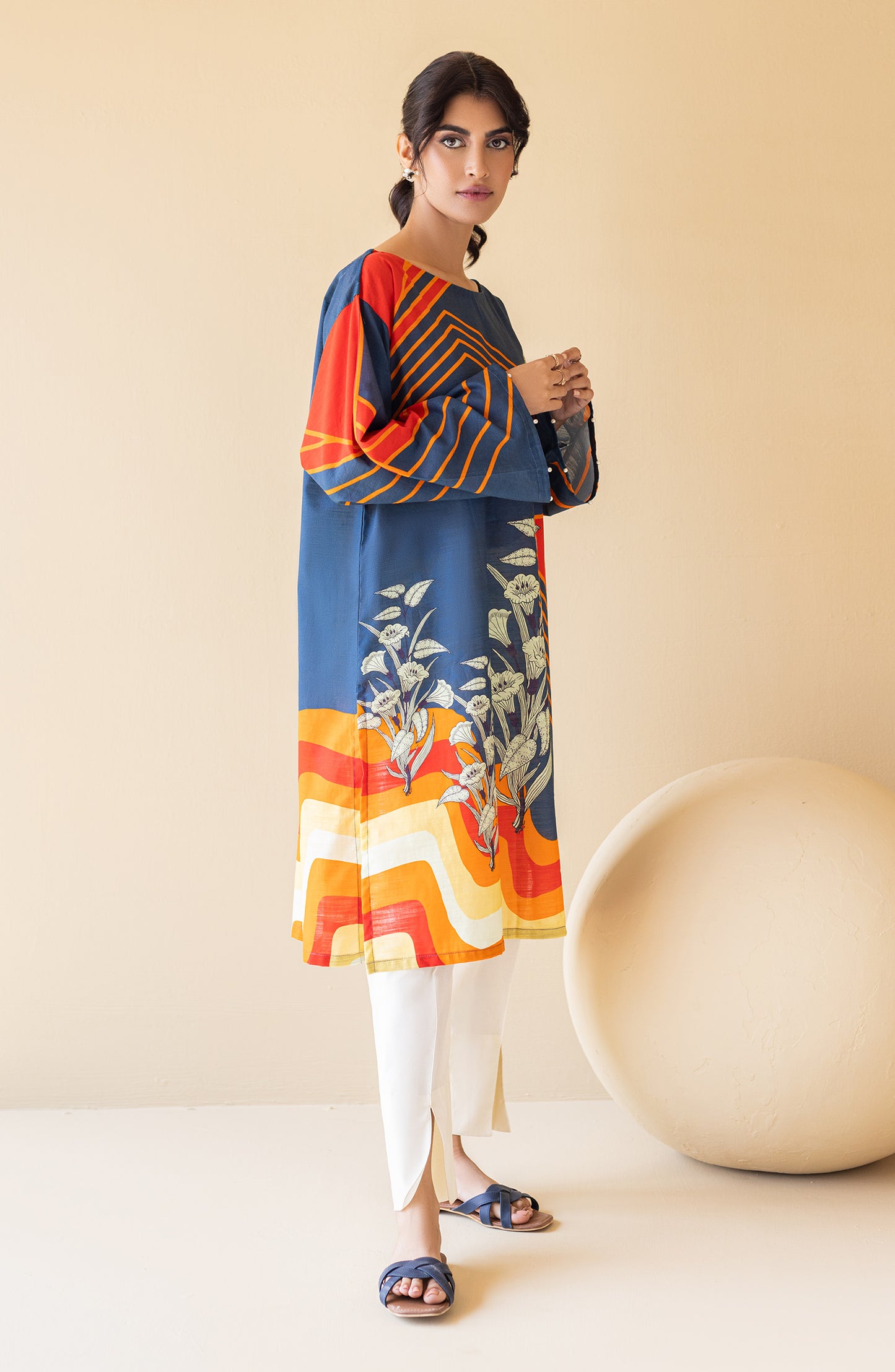 HCS-S-22-088 BLUE KHADDAR SCSHIRT READY TO WEAR SHIRT