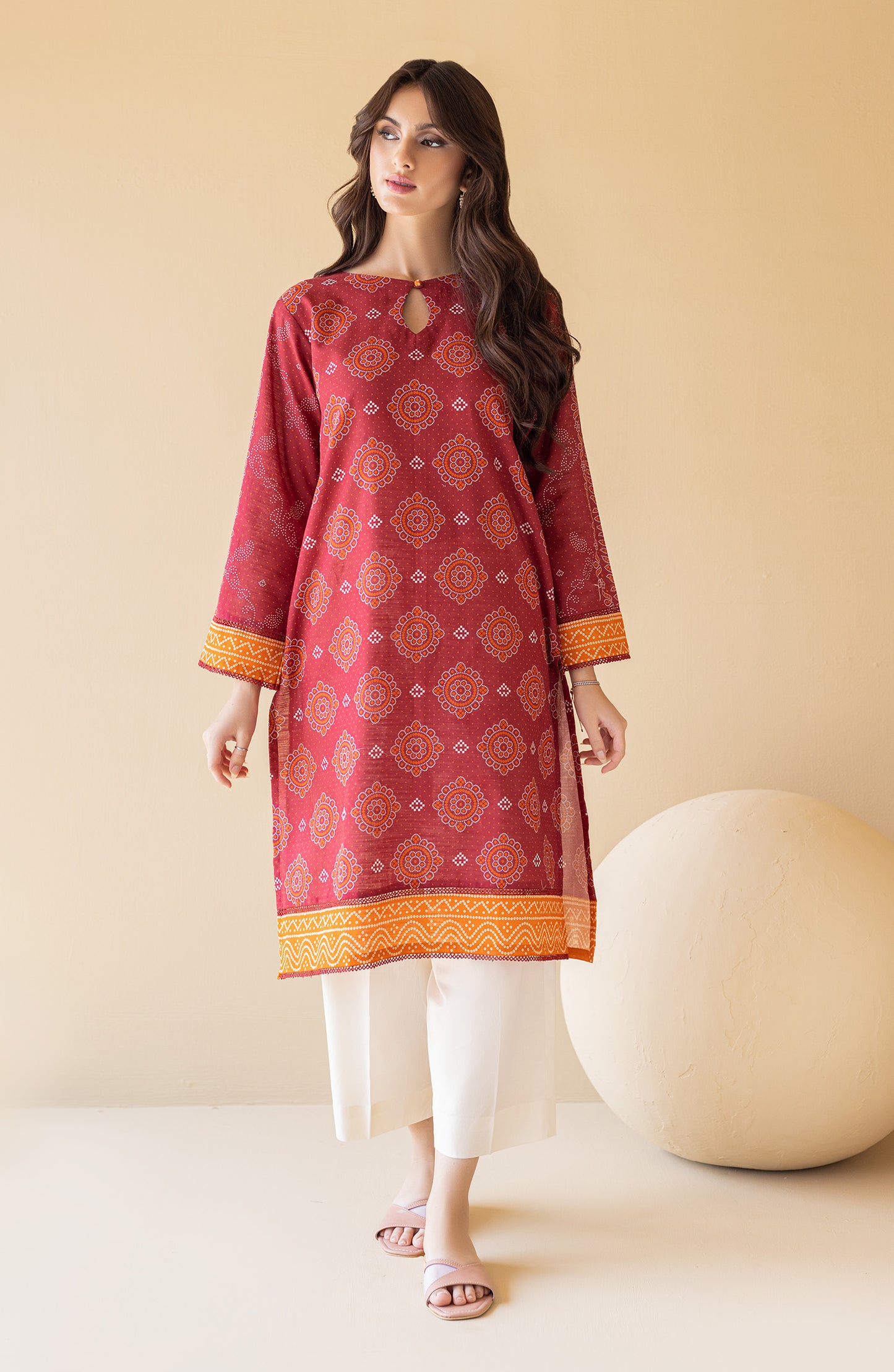HCS-S-22-100 MAROON KHADDAR SCSHIRT READY TO WEAR SHIRT