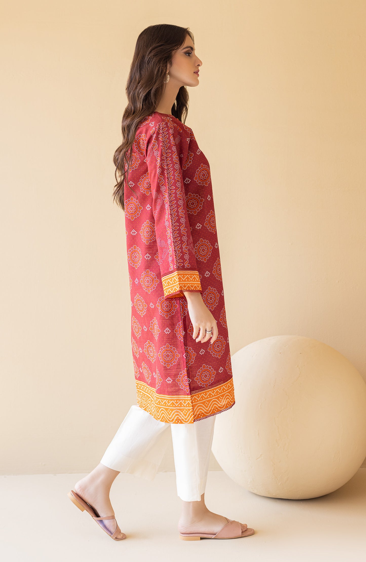 HCS-S-22-100 MAROON KHADDAR SCSHIRT READY TO WEAR SHIRT