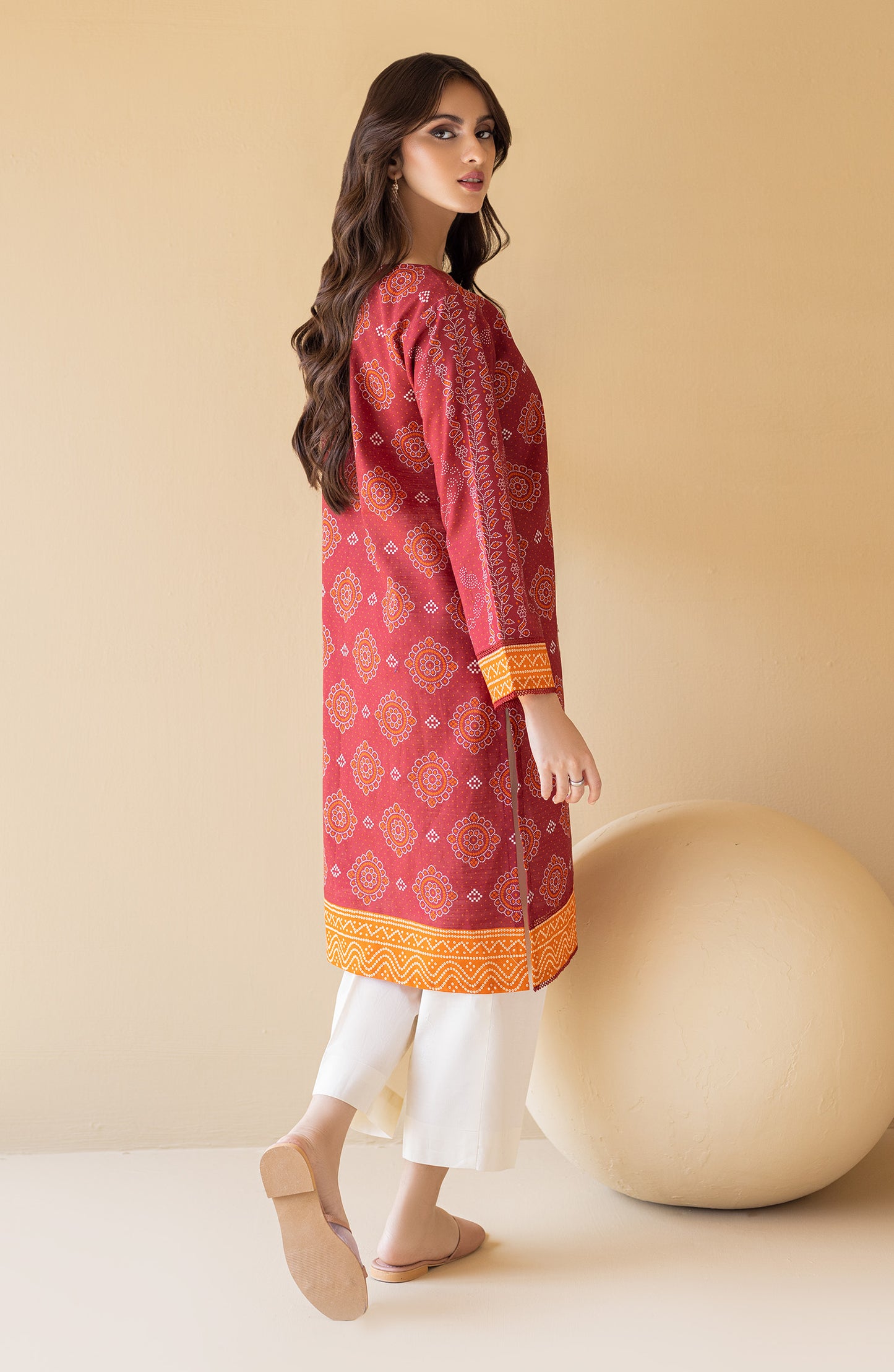 HCS-S-22-100 MAROON KHADDAR SCSHIRT READY TO WEAR SHIRT