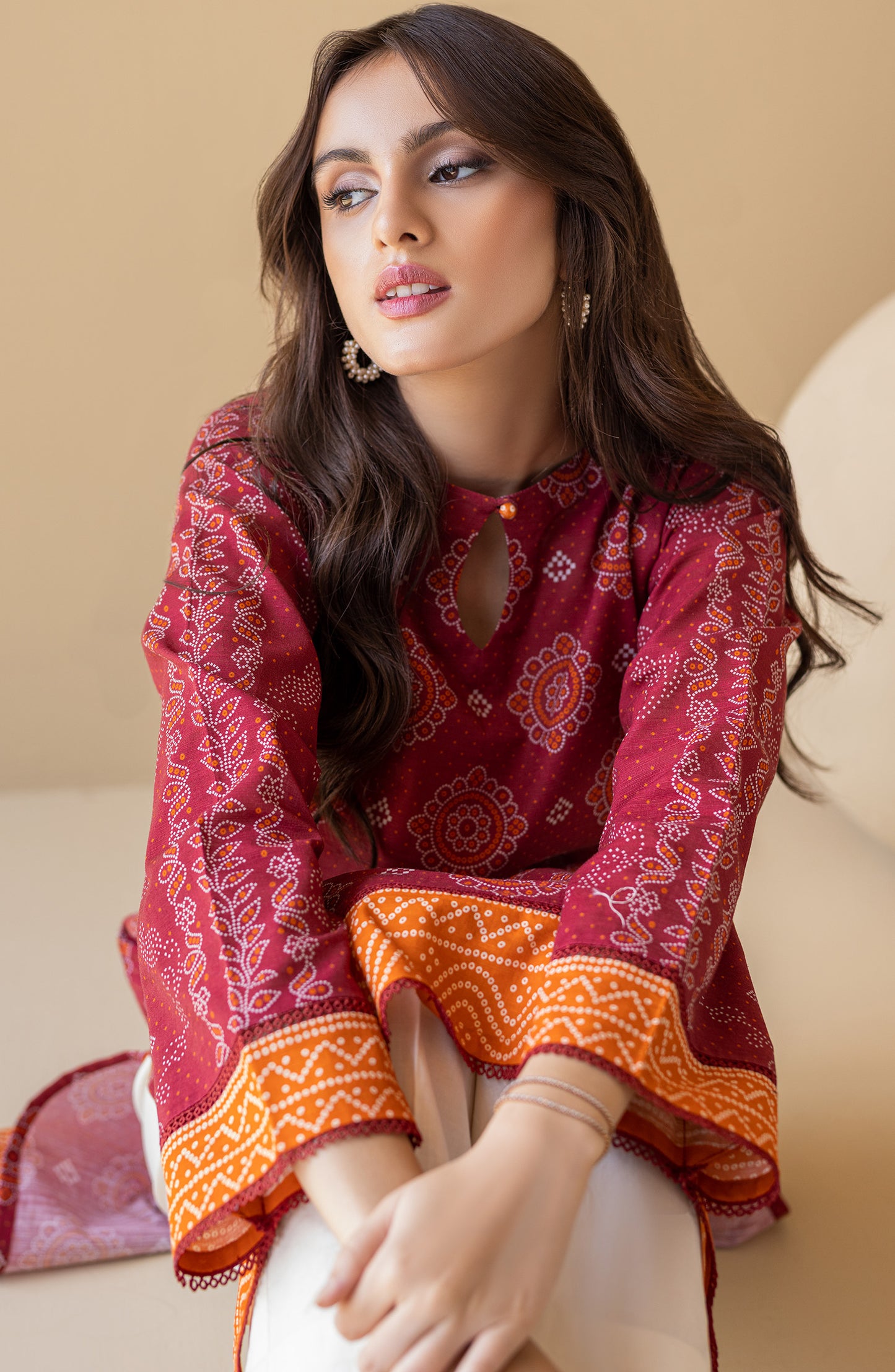 HCS-S-22-100 MAROON KHADDAR SCSHIRT READY TO WEAR SHIRT