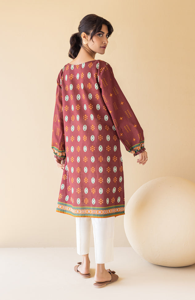 HCS-S-22-092 MAROON KHADDAR SCSHIRT READY TO WEAR SHIRT