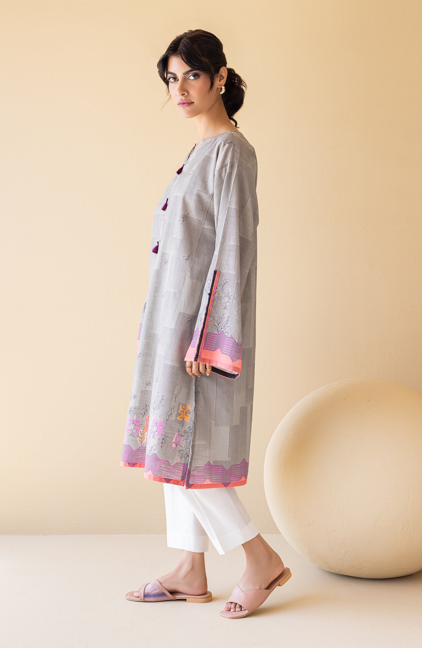 HCS-S-22-102 BEIGE KHADDAR SCSHIRT READY TO WEAR SHIRT