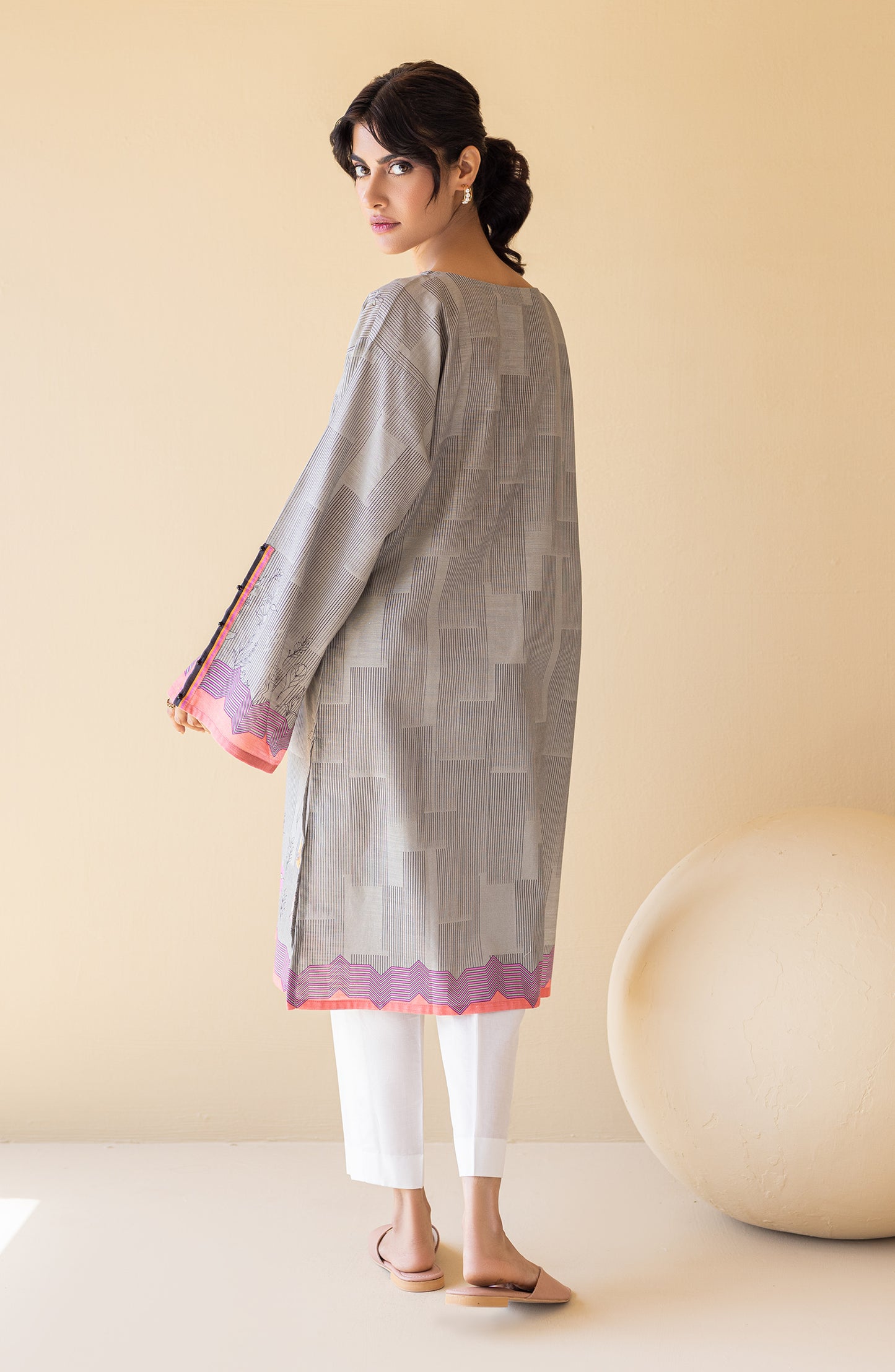 HCS-S-22-102 BEIGE KHADDAR SCSHIRT READY TO WEAR SHIRT
