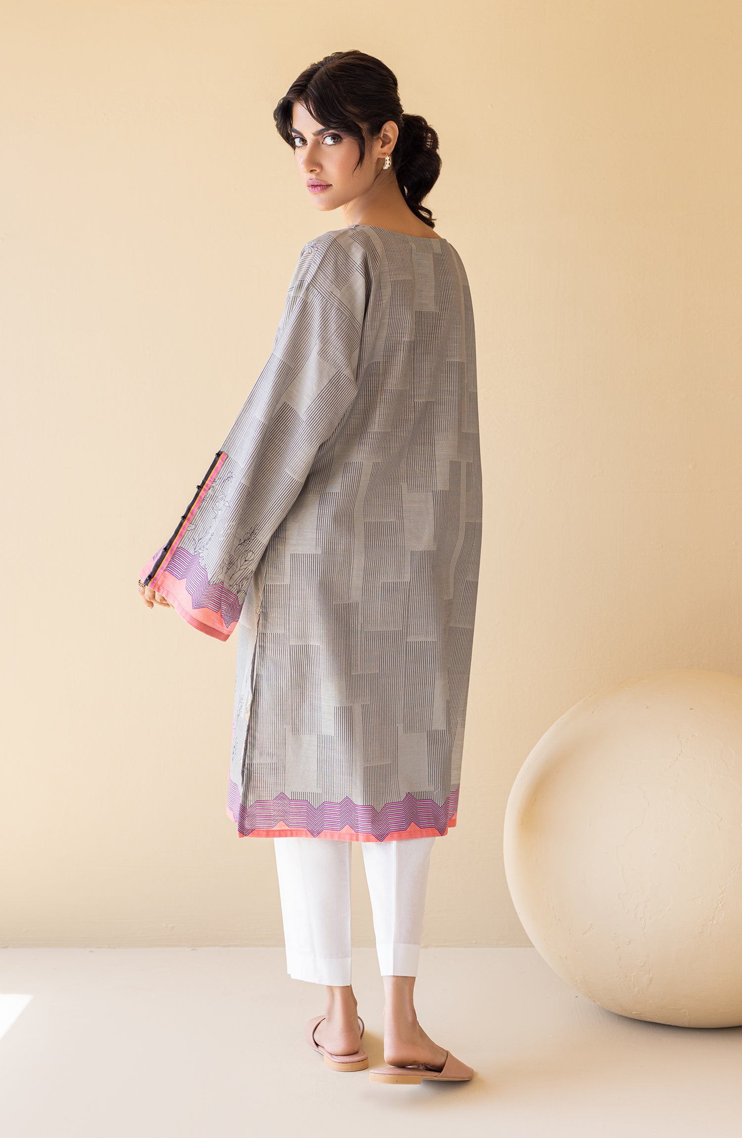 HCS-S-22-102 BEIGE KHADDAR SCSHIRT READY TO WEAR SHIRT
