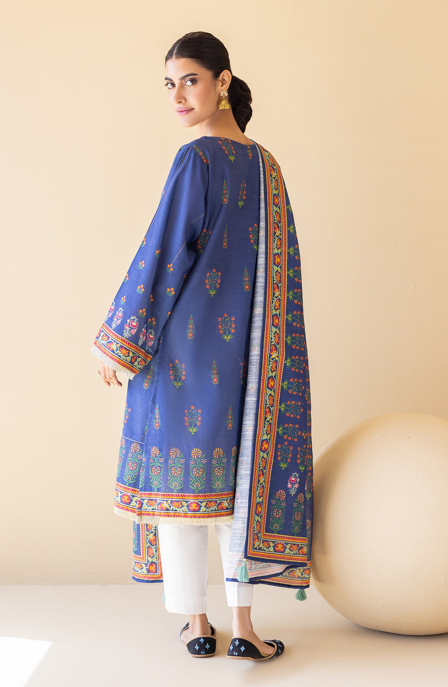 NRDS-22-048/U BLUE KHADDAR  UNSTITCHED SHIRT DUPATTA