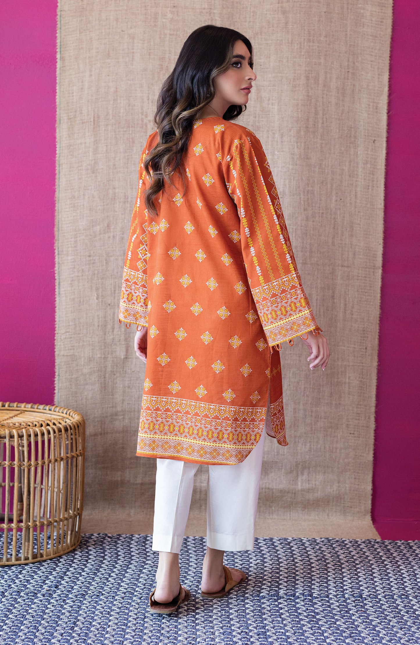 HCS-S-22-106/U RUST KHADDAR SCSHIRT UNSTITCHED SHIRT