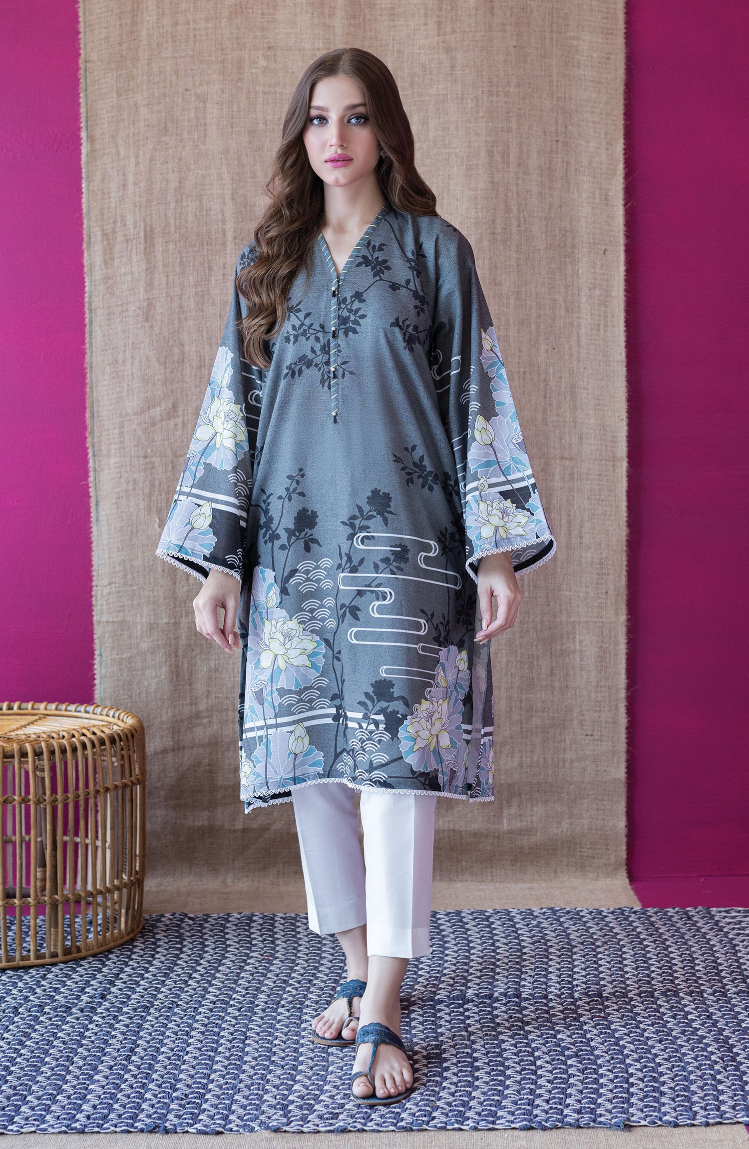 HCS-S-22-098/U GREY KHADDAR SCSHIRT UNSTITCHED SHIRT