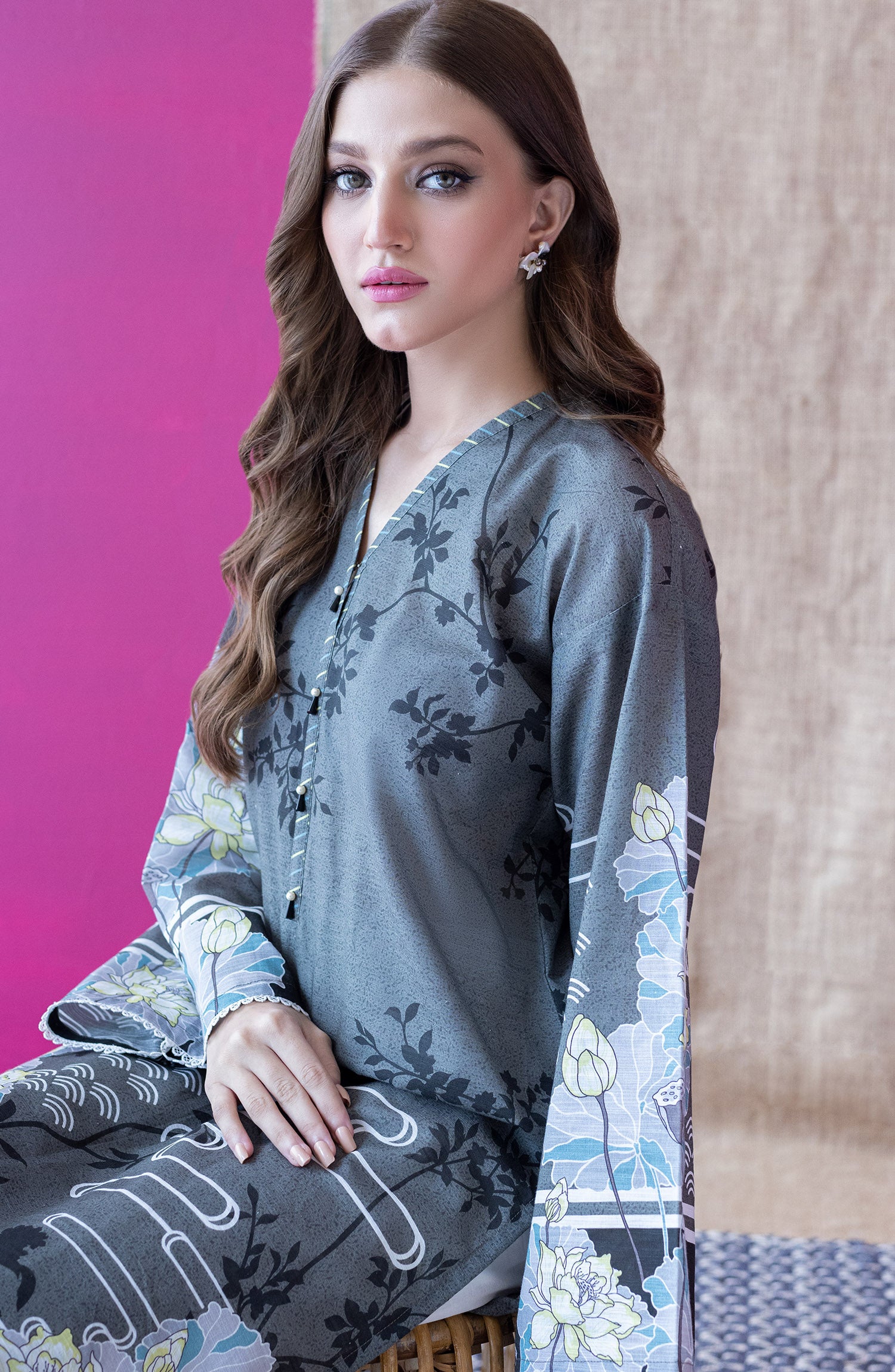 HCS-S-22-098/U GREY KHADDAR SCSHIRT UNSTITCHED SHIRT