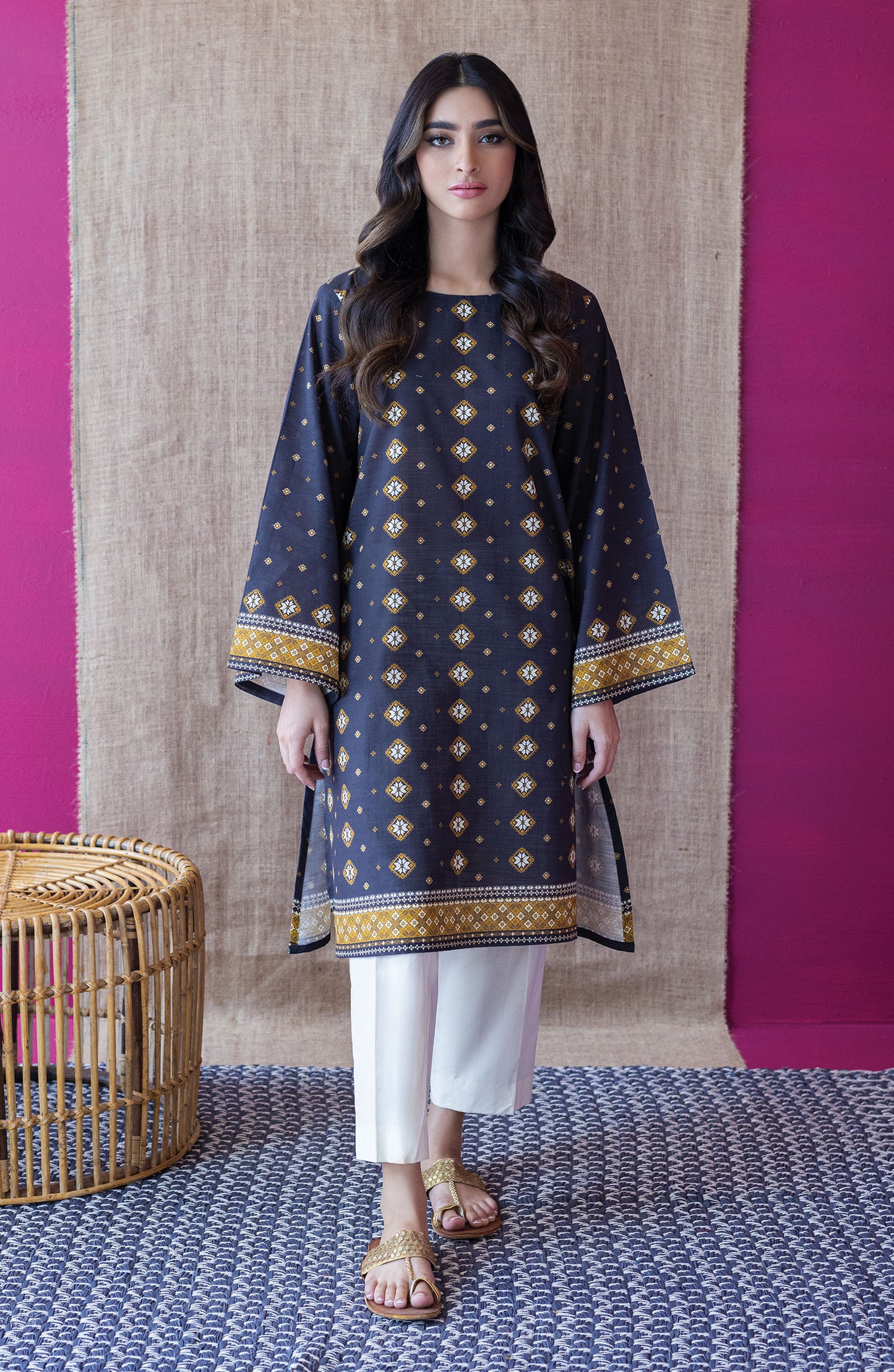 HCS-S-22-105/U BROWN KHADDAR SCSHIRT UNSTITCHED SHIRT