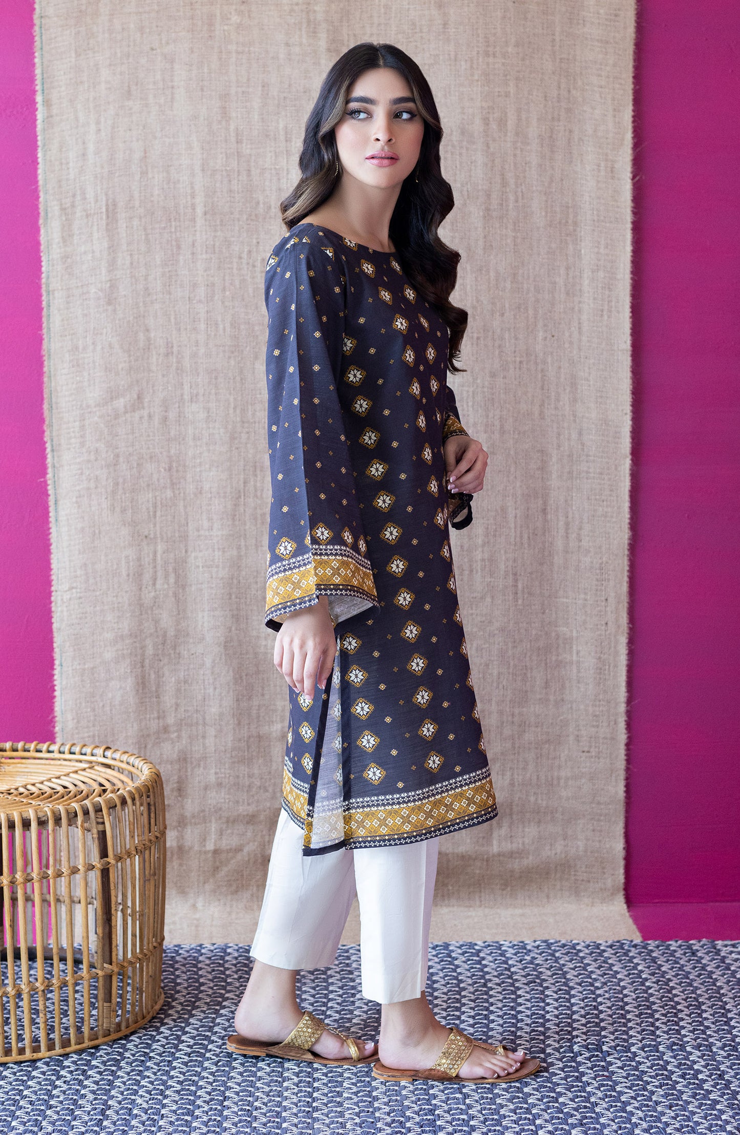 HCS-S-22-105/U BROWN KHADDAR SCSHIRT UNSTITCHED SHIRT