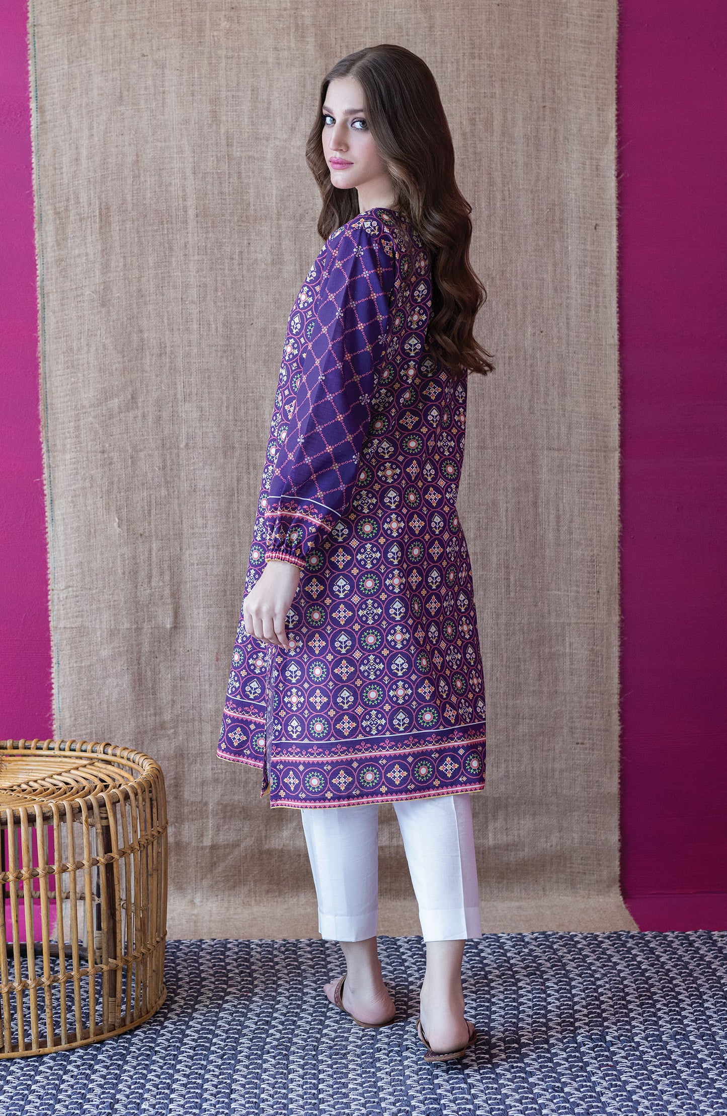 HCS-S-22-108/U PURPLE KHADDAR SCSHIRT UNSTITCHED SHIRT