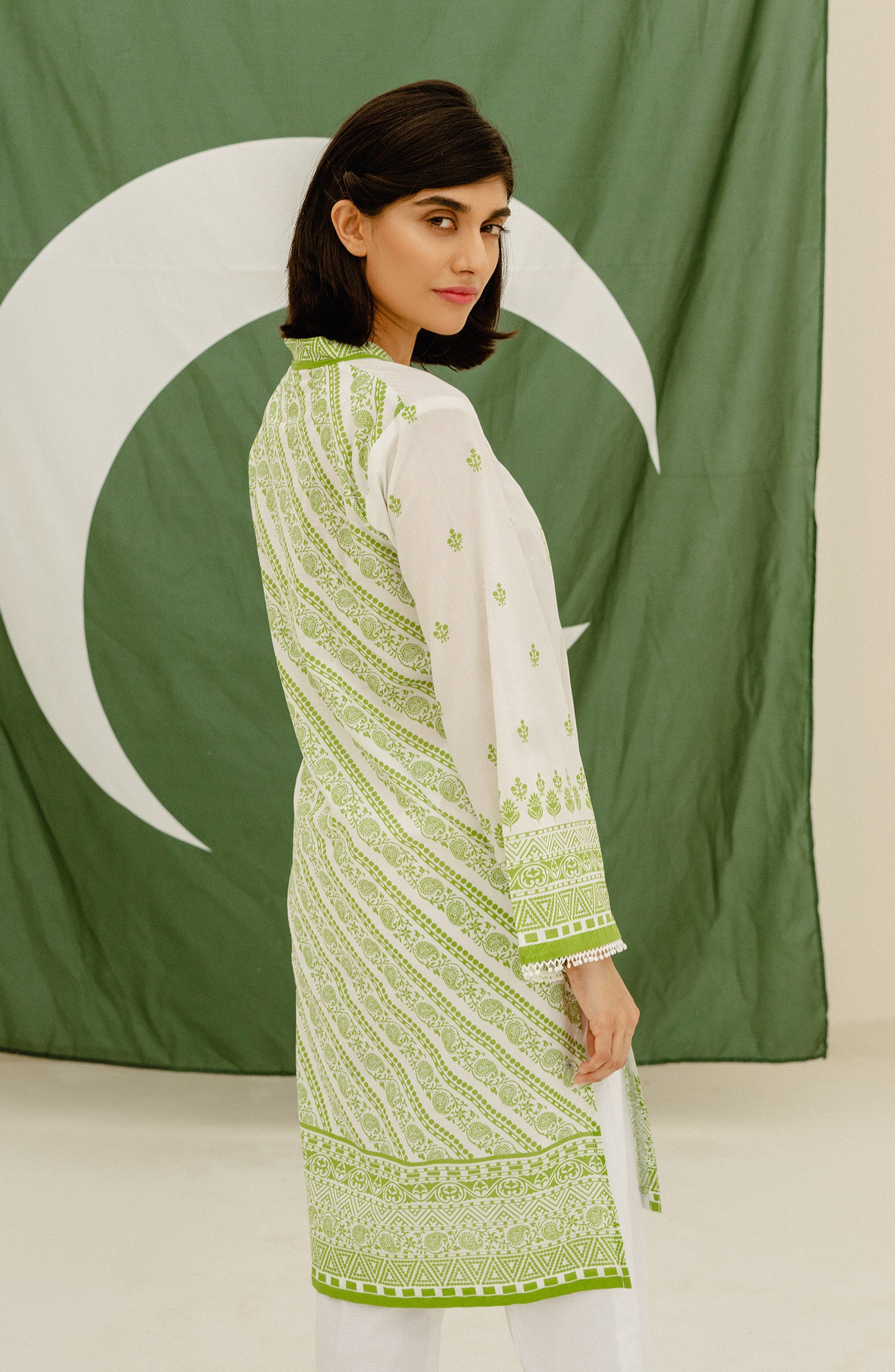 Stitched 1 Piece Printed Cambric Shirt