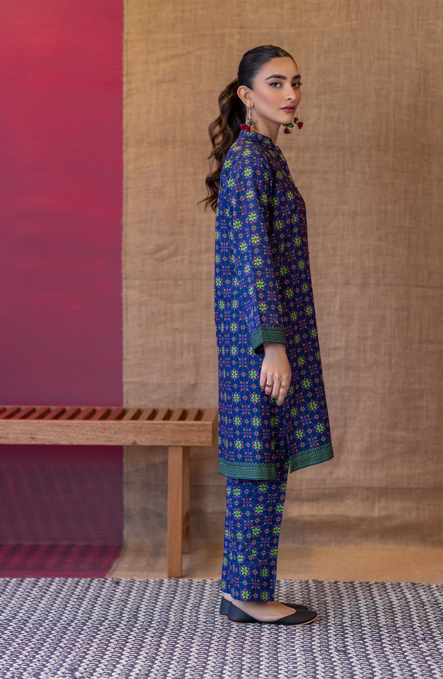 NRDS-22-082/U BLUE KHADDAR  UNSTITCHED SHIRT PANTS