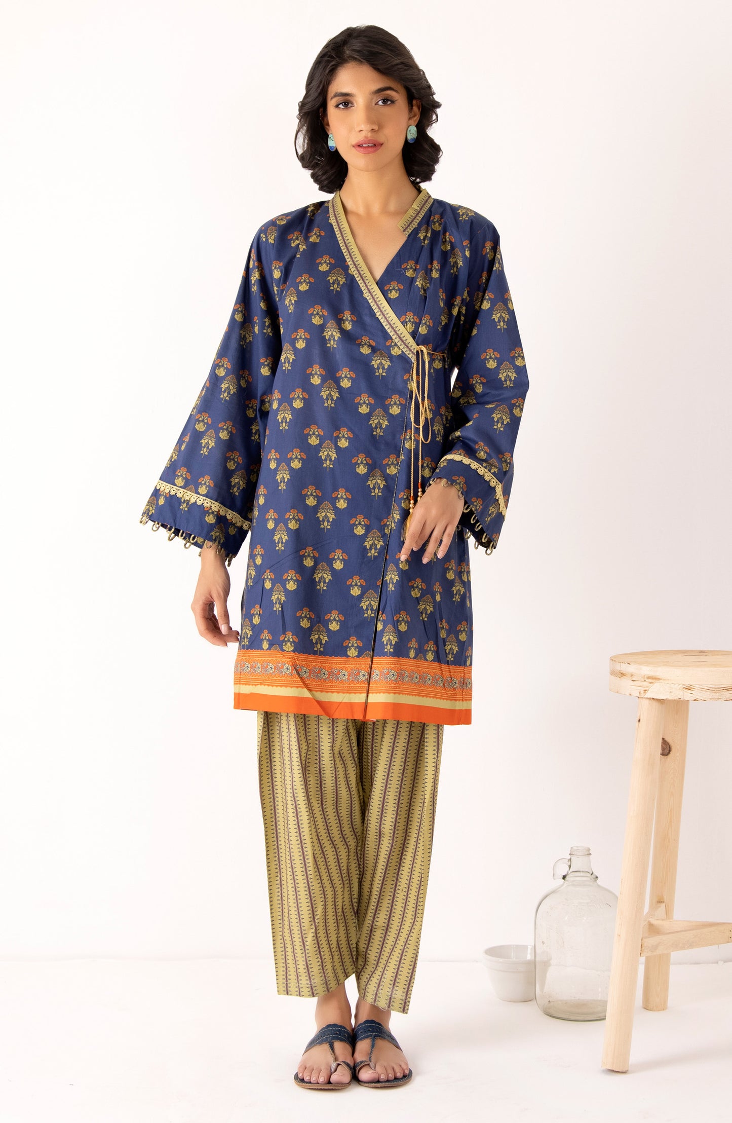 Stitched 2 Piece Printed Cambric Shirt and Cambric Pant