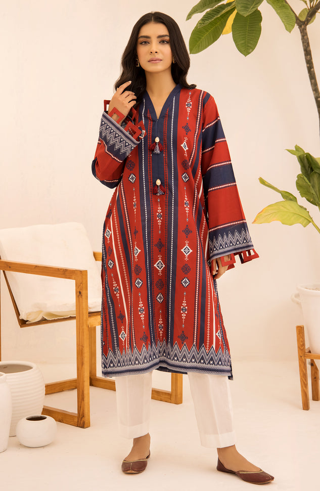Unstitched 1 Piece Printed Lawn Shirt