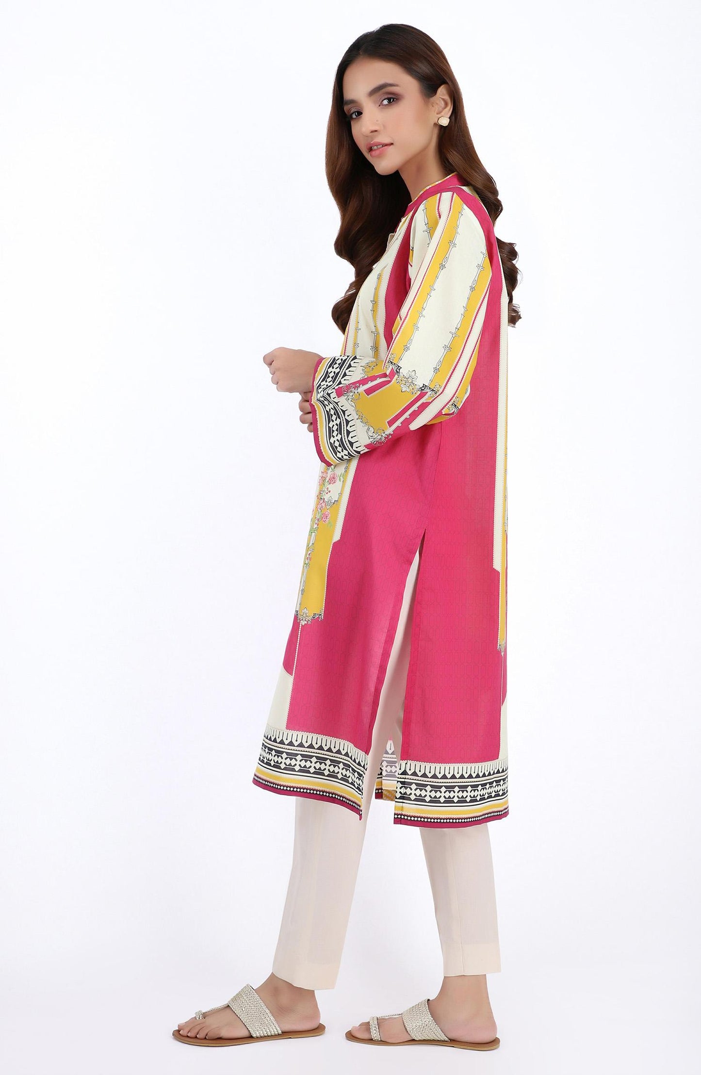 Stitched 1 Piece Printed Cambric Shirt