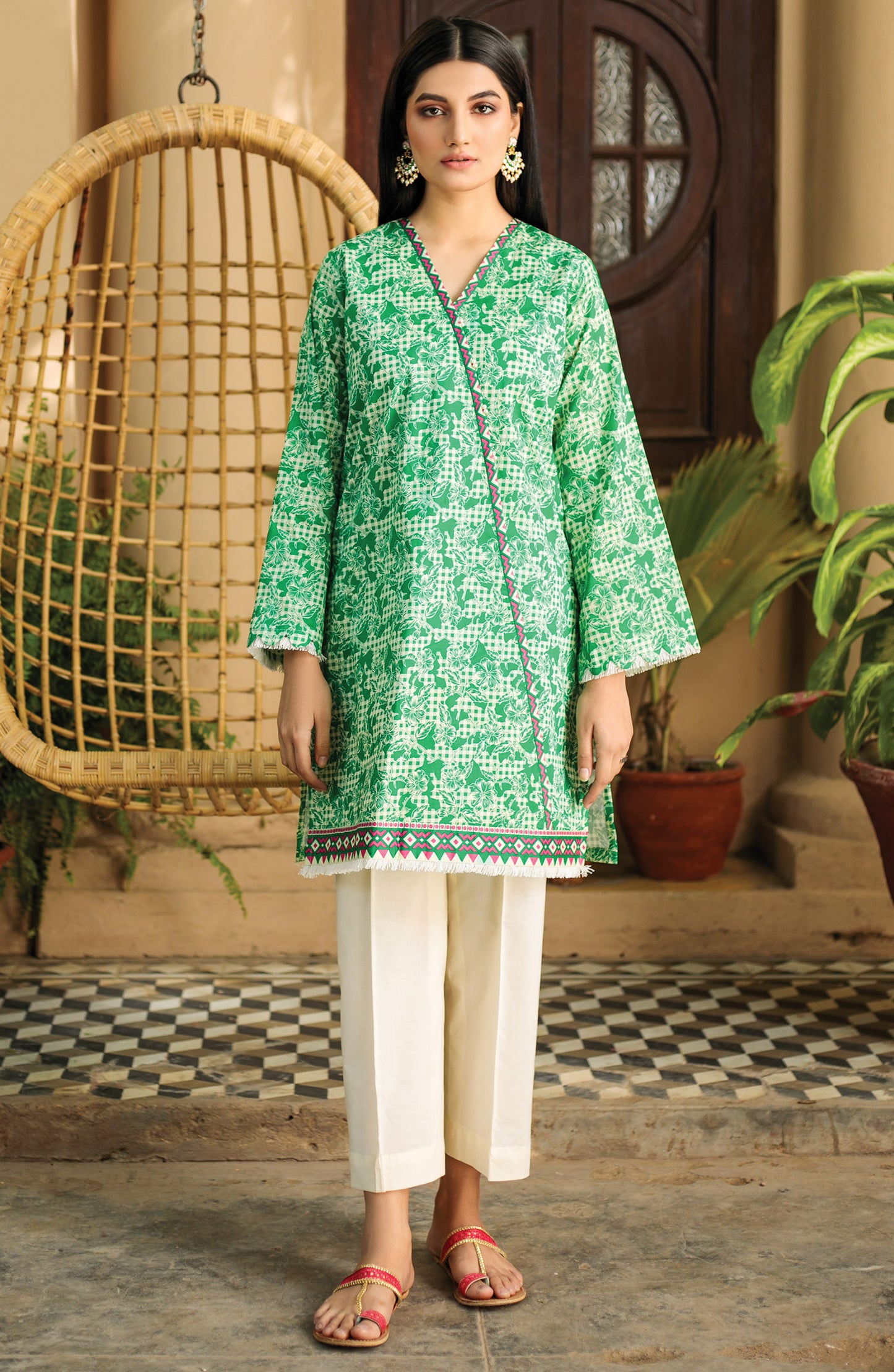 Stitched 1 Piece Printed Cambric Shirt