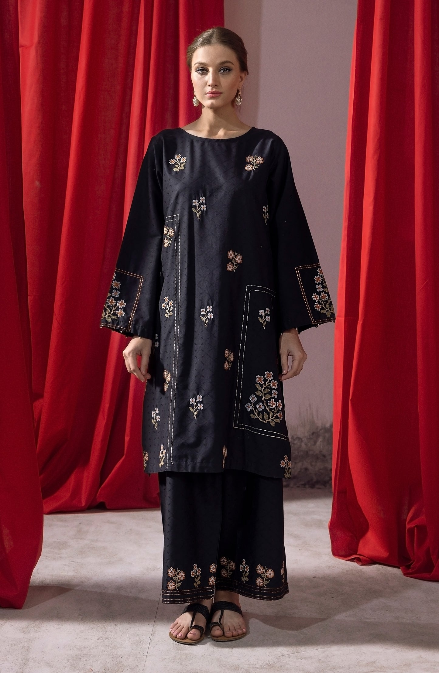 NRHC-171/S BLACK JACQUARD  READY TO WEAR SHIRT PANTS