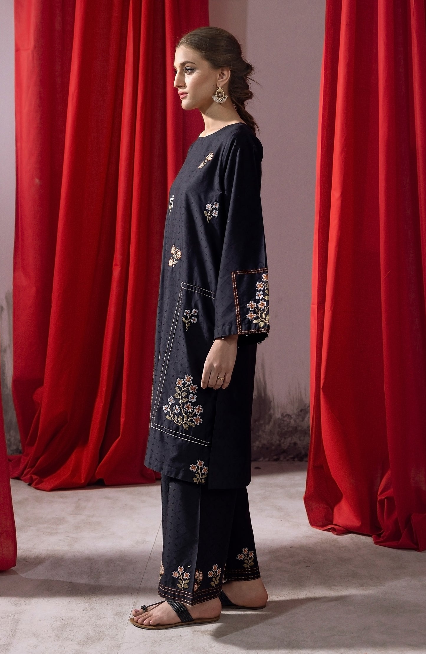 NRHC-171/S BLACK JACQUARD  READY TO WEAR SHIRT PANTS