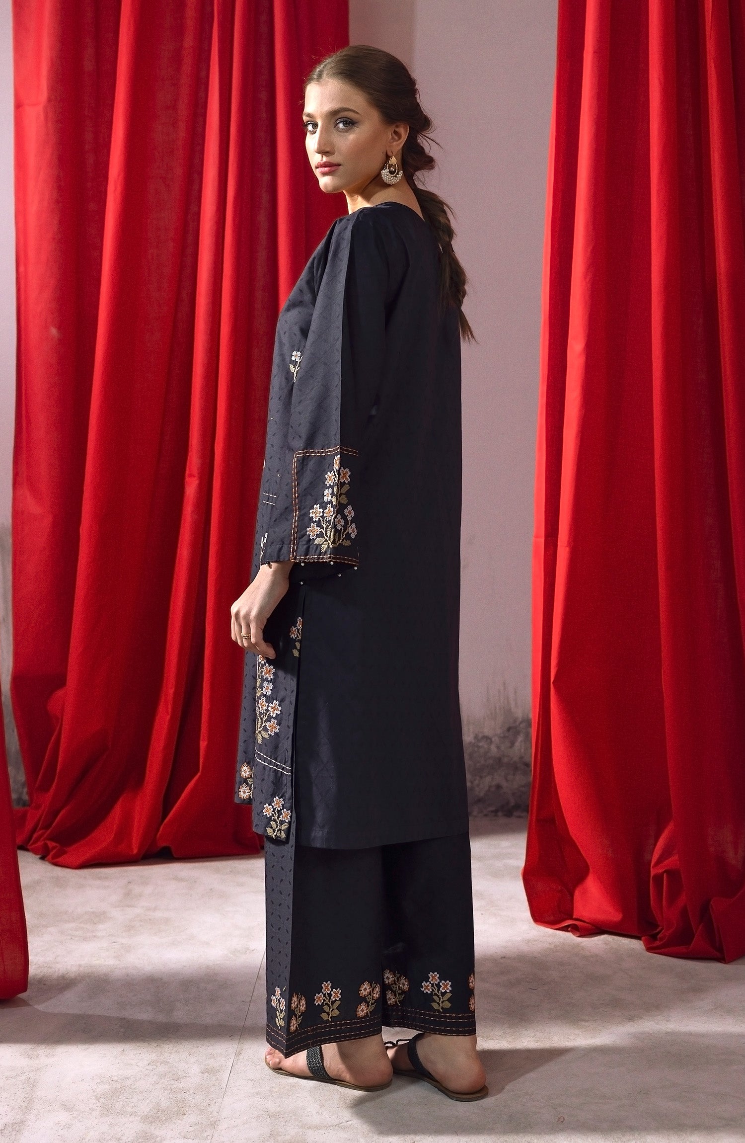 NRHC-171/S BLACK JACQUARD  READY TO WEAR SHIRT PANTS