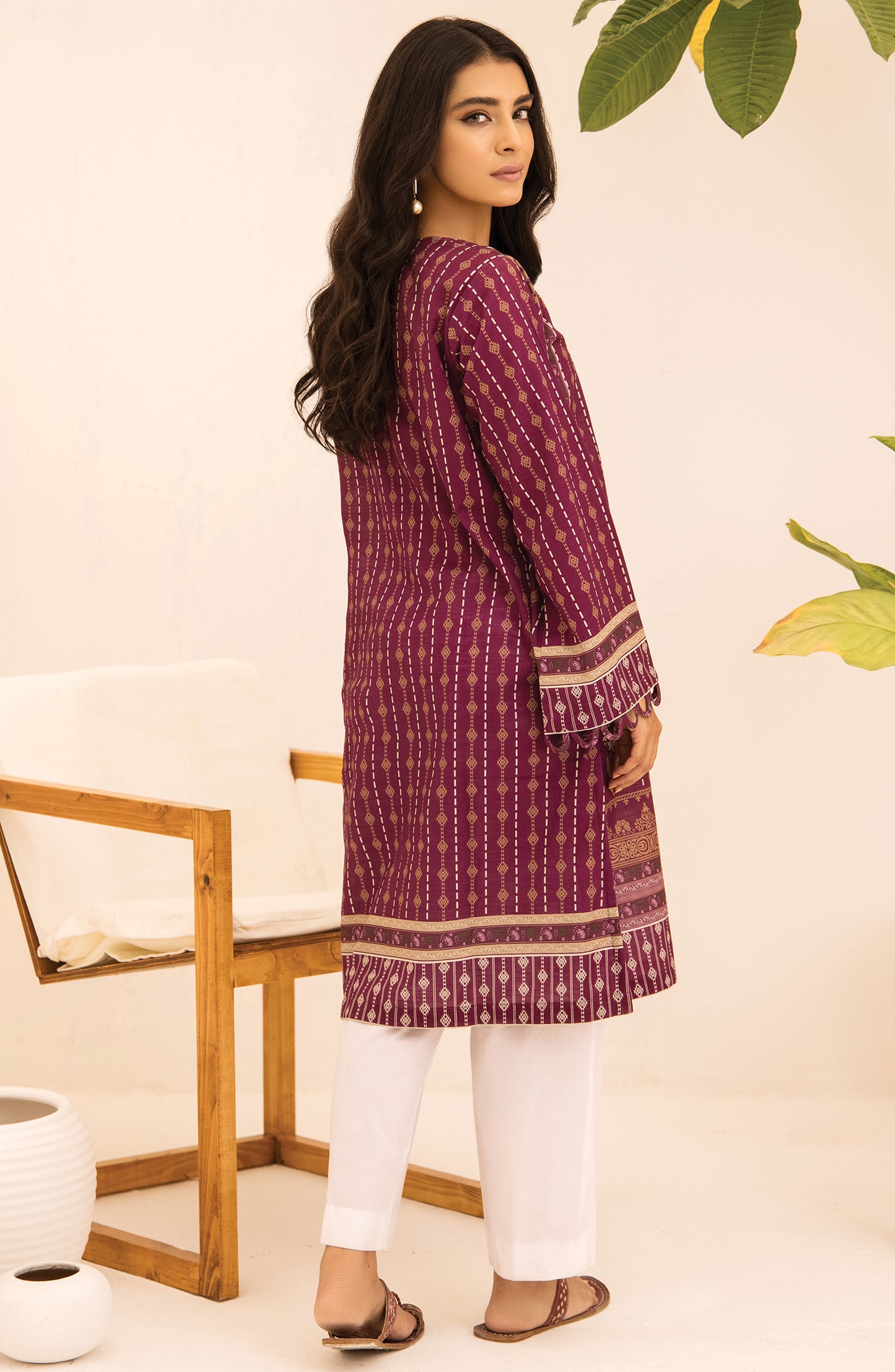 hcs-508-u-purple unstitched printed khaddar winter Shirt