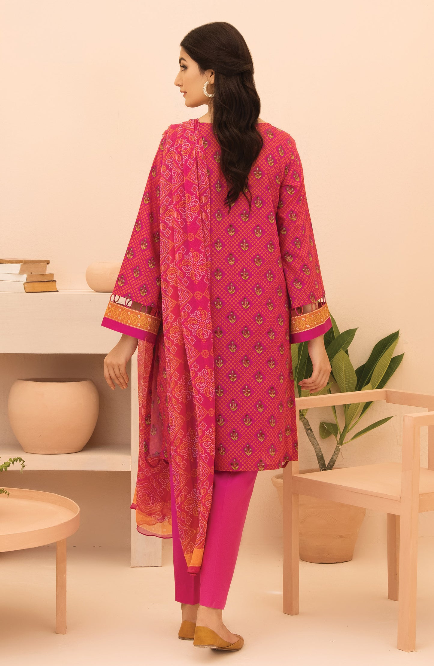 Unstitched 3 Piece Printed Lawn Shirt, Cambric Pant and Chiffon Dupatta