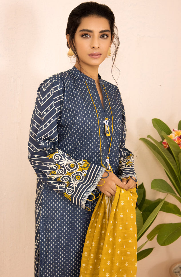 Unstitched 2 Piece Printed Heavy Lawn Shirt and Dobby Dupatta