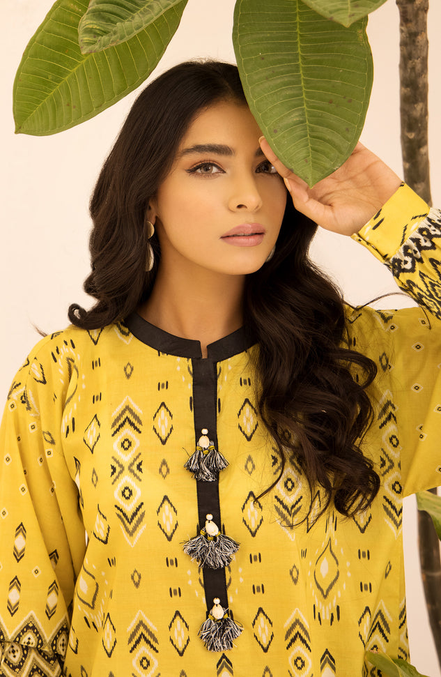 Unstitched 1 Piece Printed Lawn Shirt