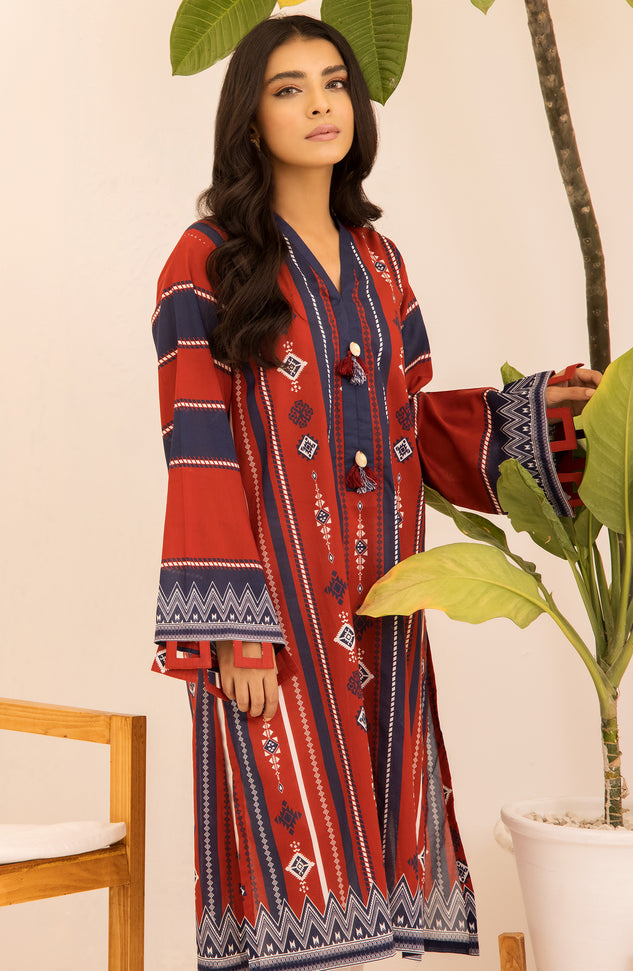 Unstitched 1 Piece Printed Lawn Shirt