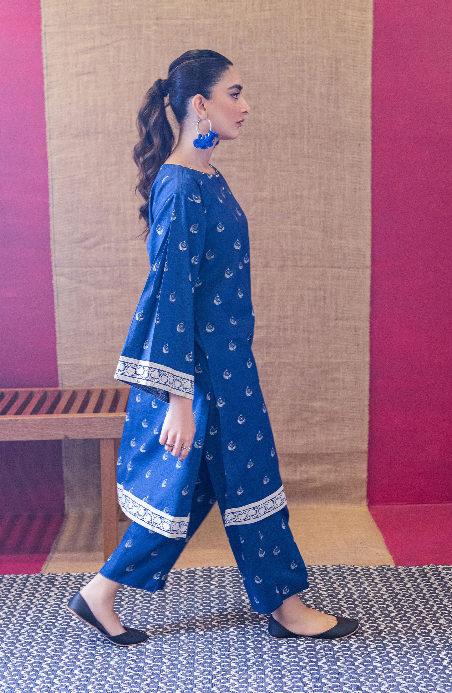 NRDS-22-085/U BLUE KHADDAR  UNSTITCHED SHIRT PANTS