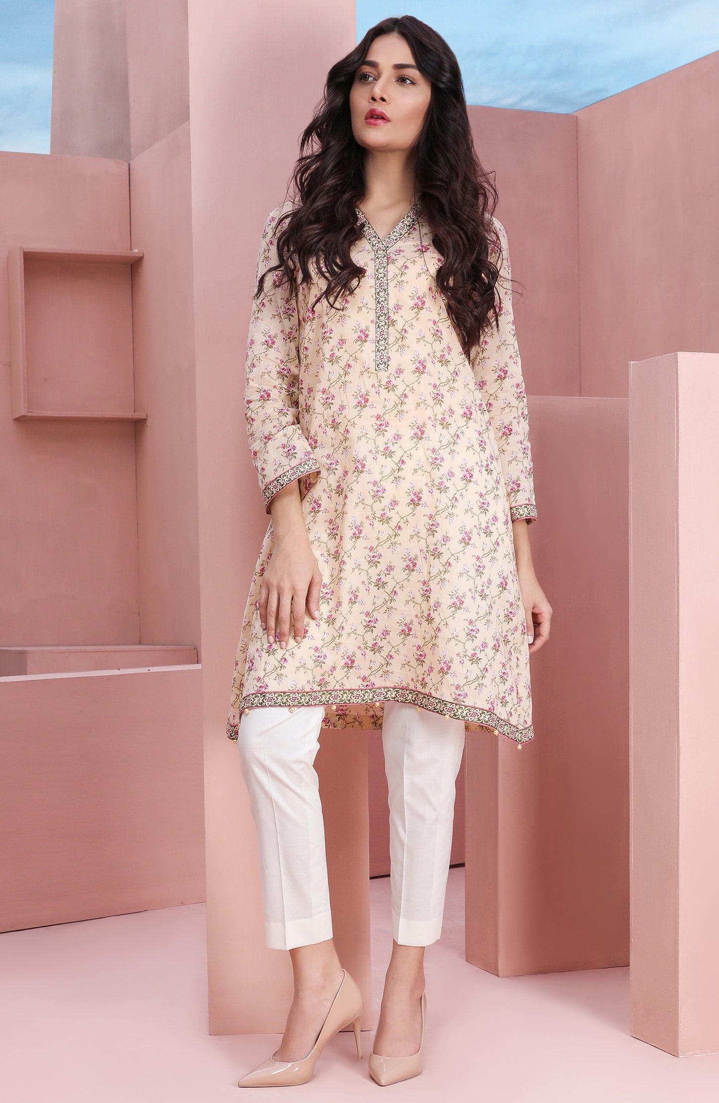 Unstitched 1 Piece Printed Lawn Shirt