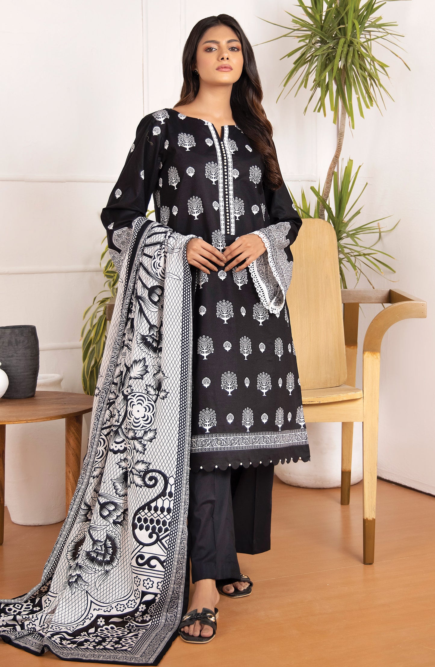 Unstitched 3 Piece Printed Lawn Suit