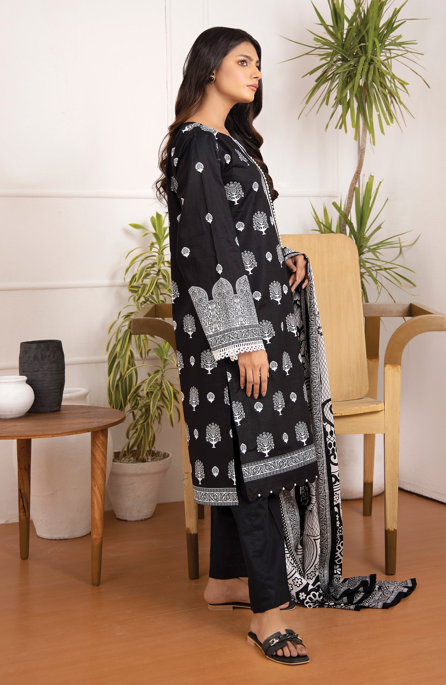 Unstitched 3 Piece Printed Lawn Suit