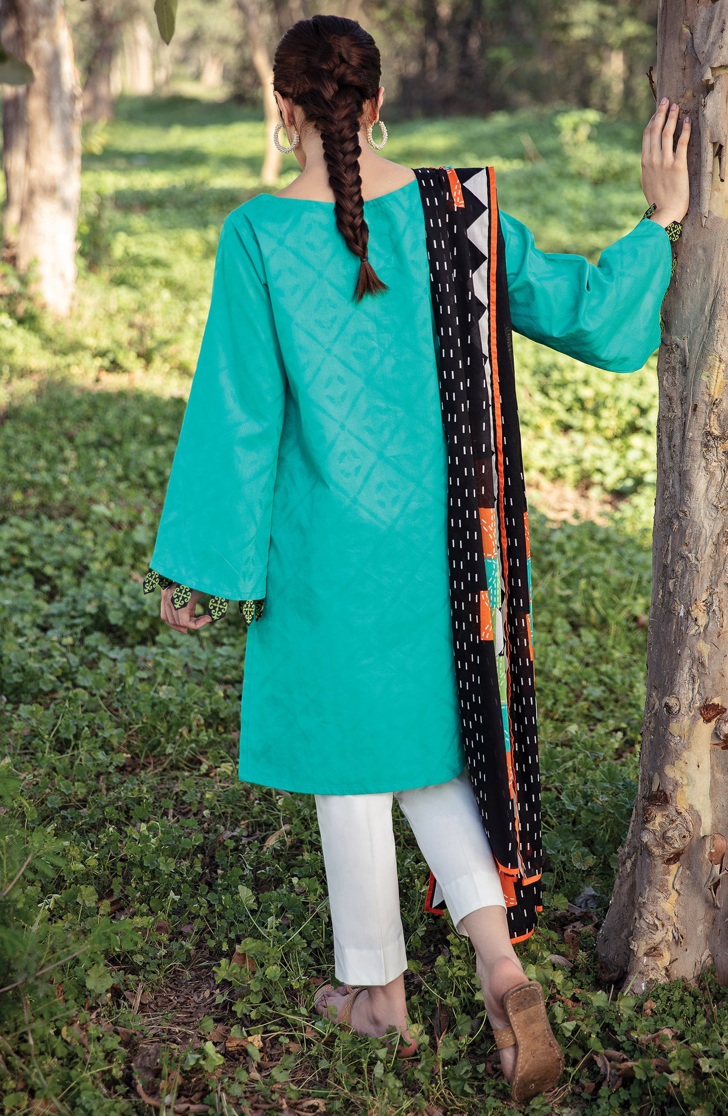 Unstitched 2 Piece Embroidered Jacquard Shirt Dupatta
