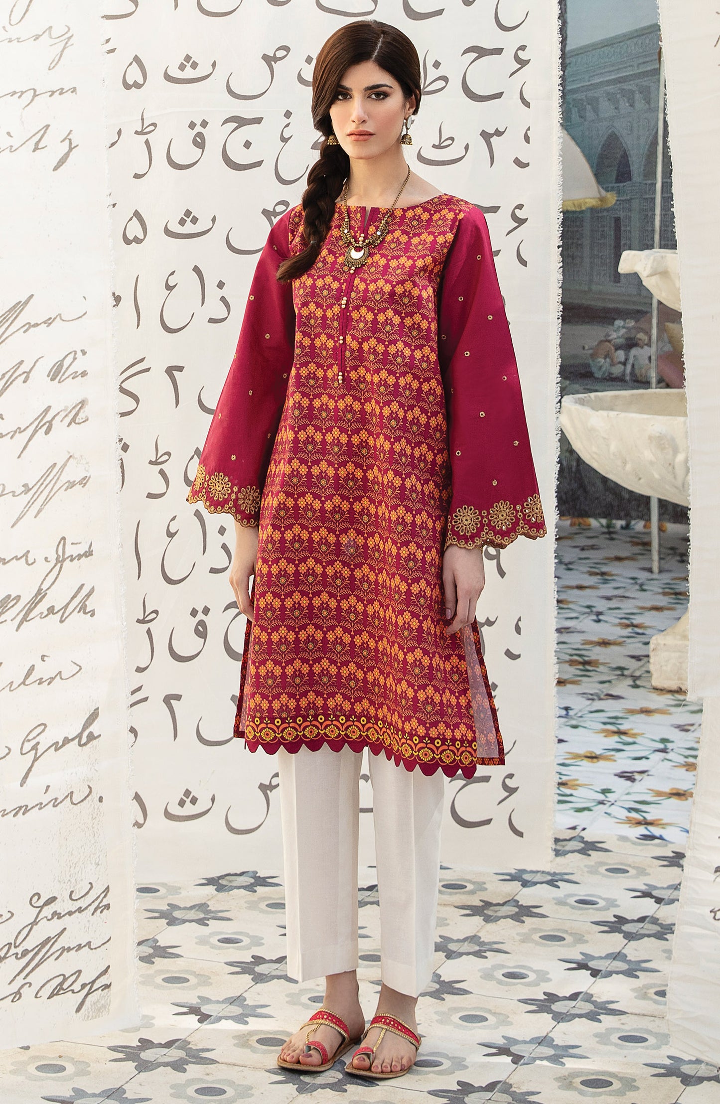 Stitched 1 Piece Embroidered Cambric Shirt