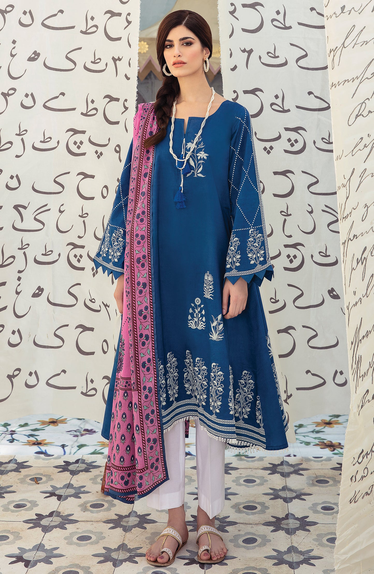 Unstitched 2 Piece Puff Printed Lawn Shirt Dupatta