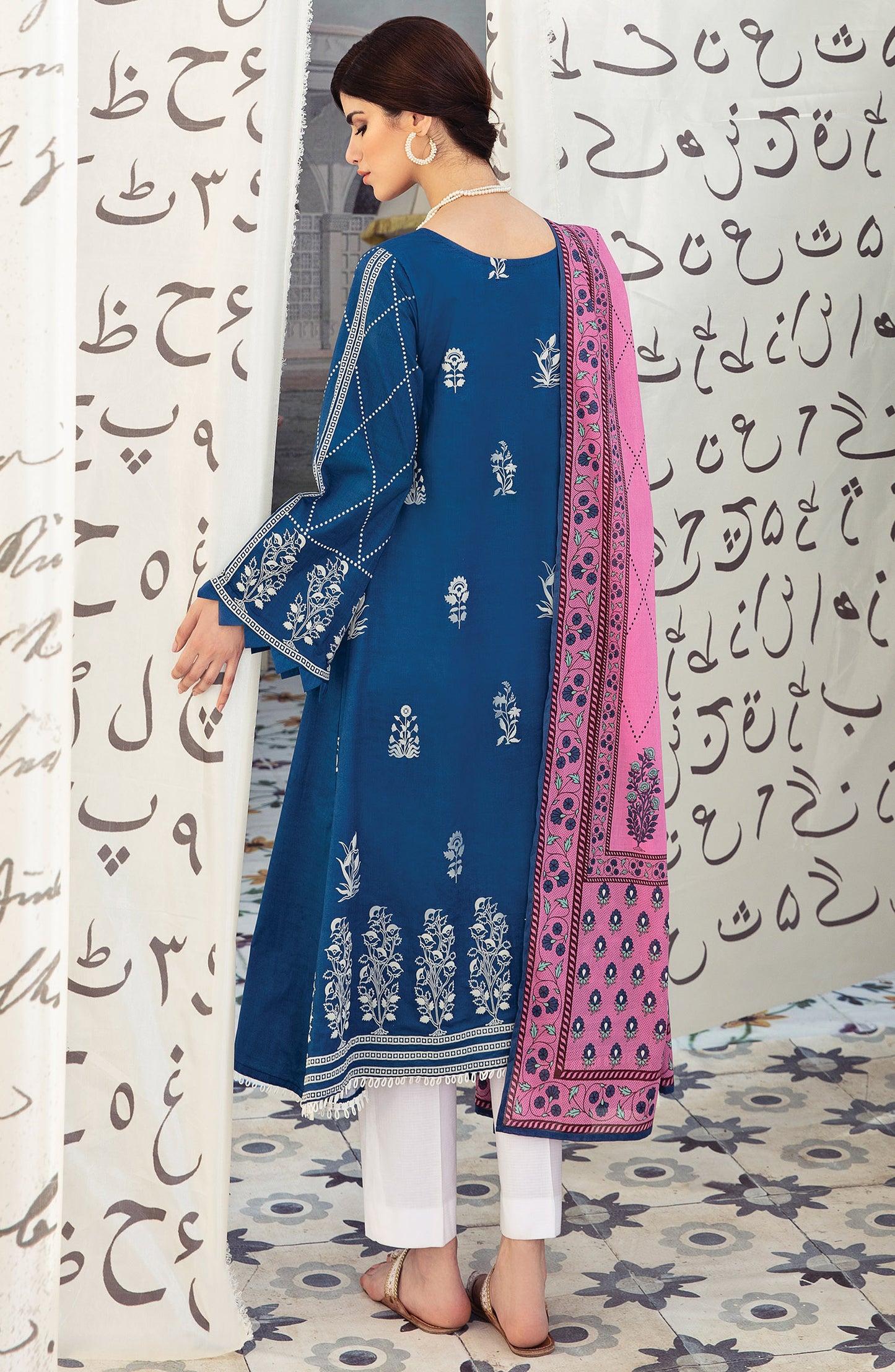Unstitched 2 Piece Puff Printed Lawn Shirt Dupatta