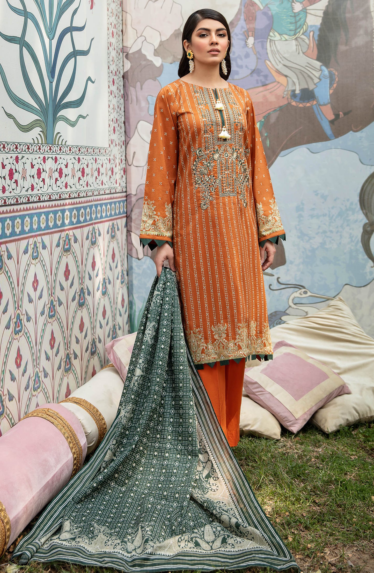 Unstitched 3 Piece Embroidered Lawn Suit